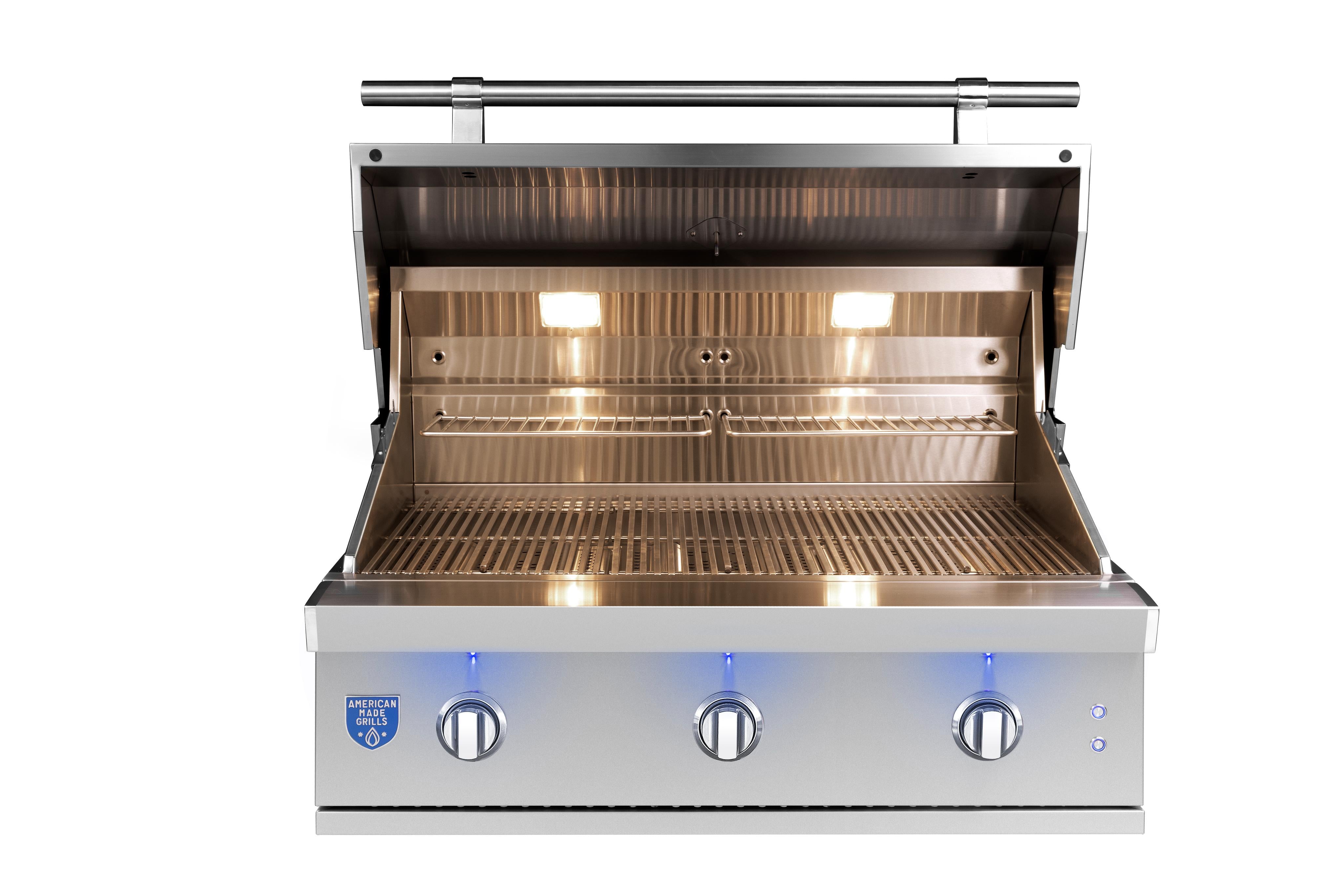 American Made Grills – Atlas 36″ Built-In Outdoor Grill with Briquette Trays – Stainless Steel