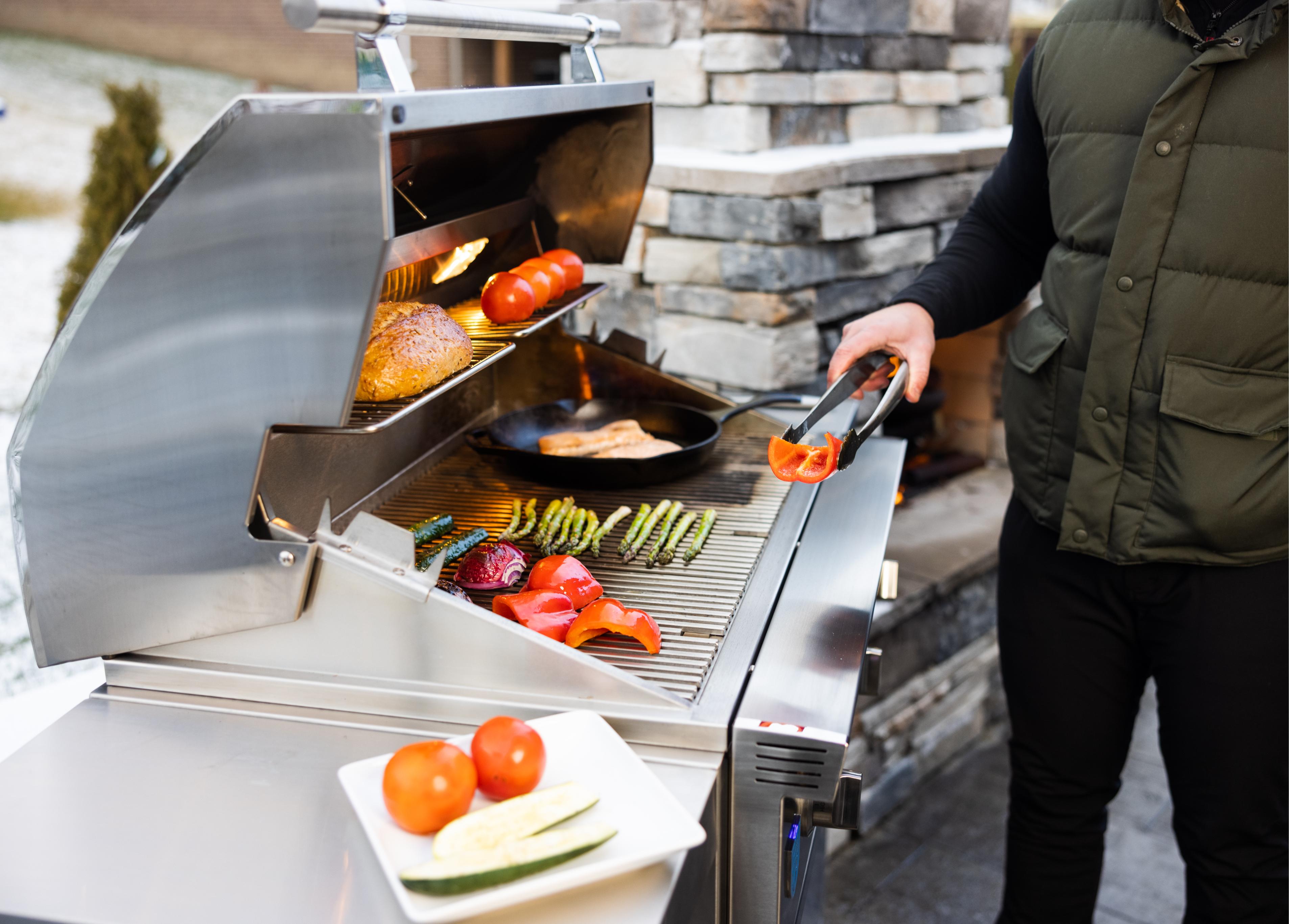 American Made Grills – Atlas 36″ Freestanding Outdoor Grill with Briquette Trays – Stainless Steel