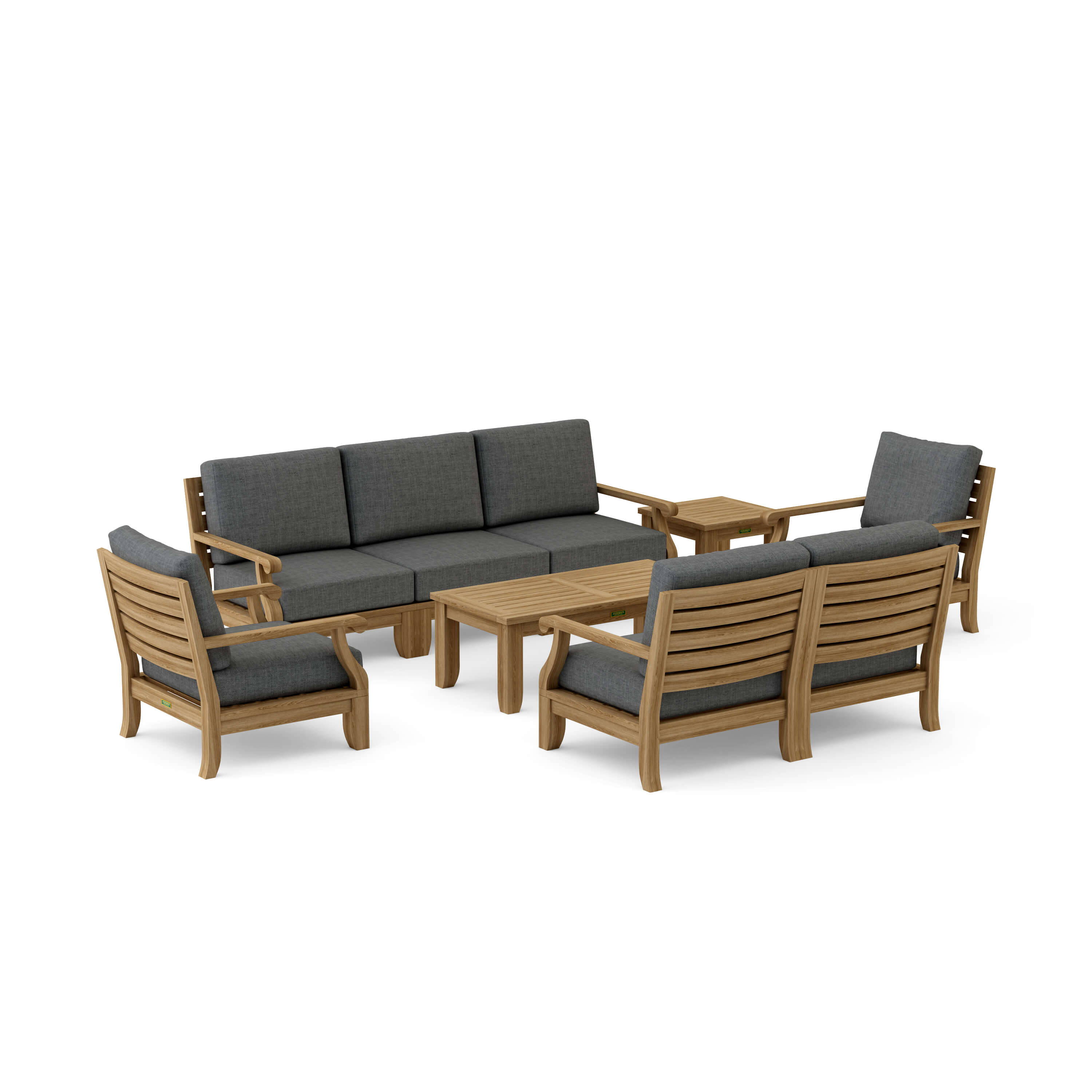 Riviera Modular Deep Seating Set (SET-98A) - A-Grade Teak Solid Wood by Anderson Teak