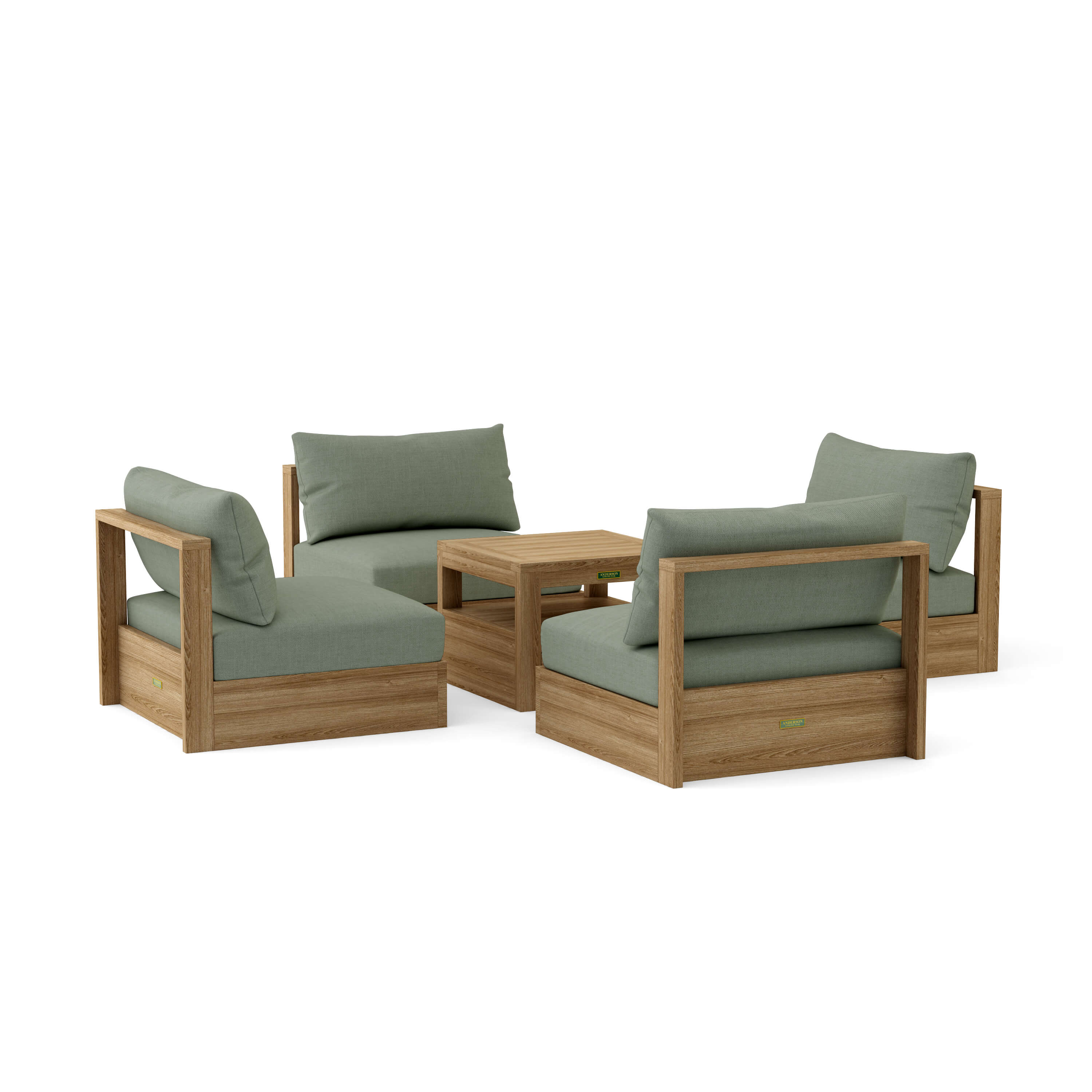 Copacabana Modular Deep Seating (SET-151) – A-Grade Teak Solid Wood Sectional by Anderson Teak