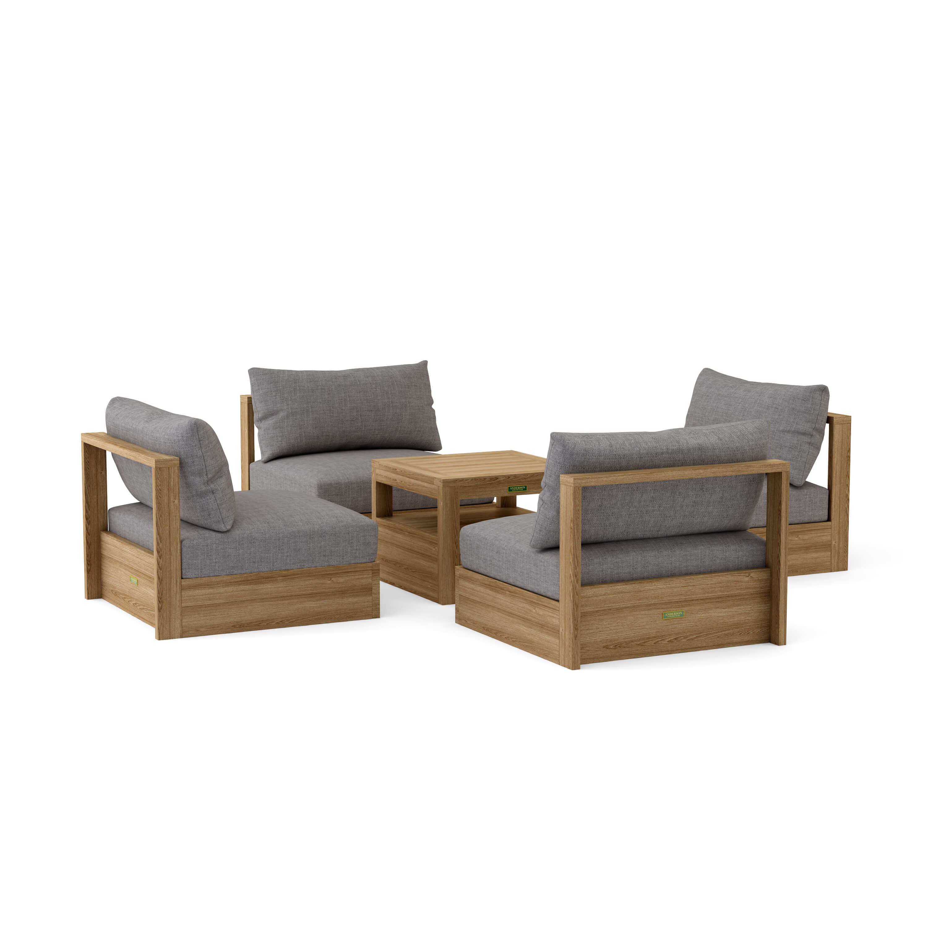Copacabana Modular Deep Seating (SET-151) – A-Grade Teak Solid Wood Sectional by Anderson Teak