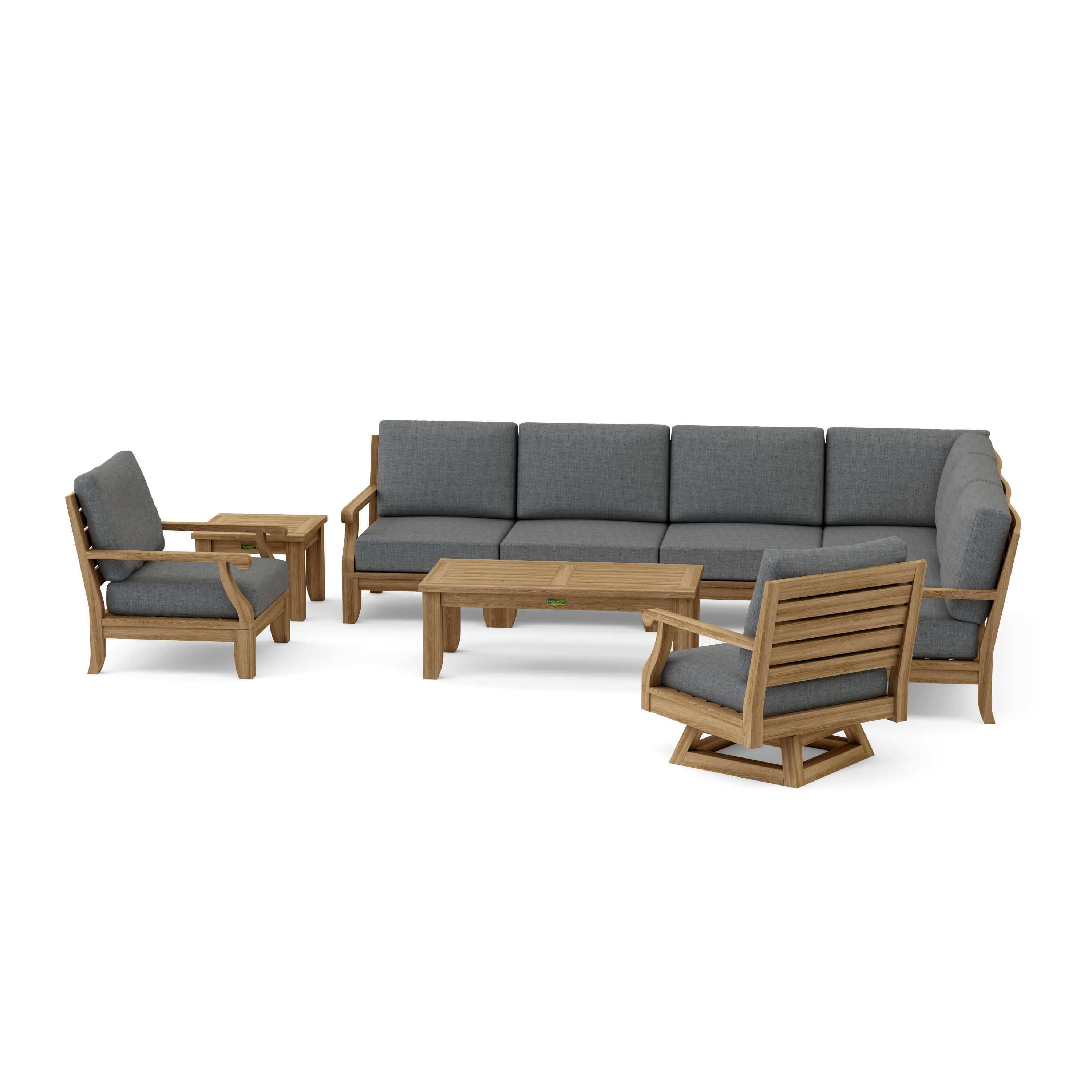 Riviera Modular Deep Seating Set (SET-98) - A-Grade Teak Solid Wood by Anderson Teak