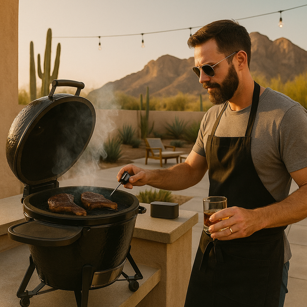 Primo Oval XL 400 All-In-One Ceramic Kamado Grill with Cradle & Side Shelves