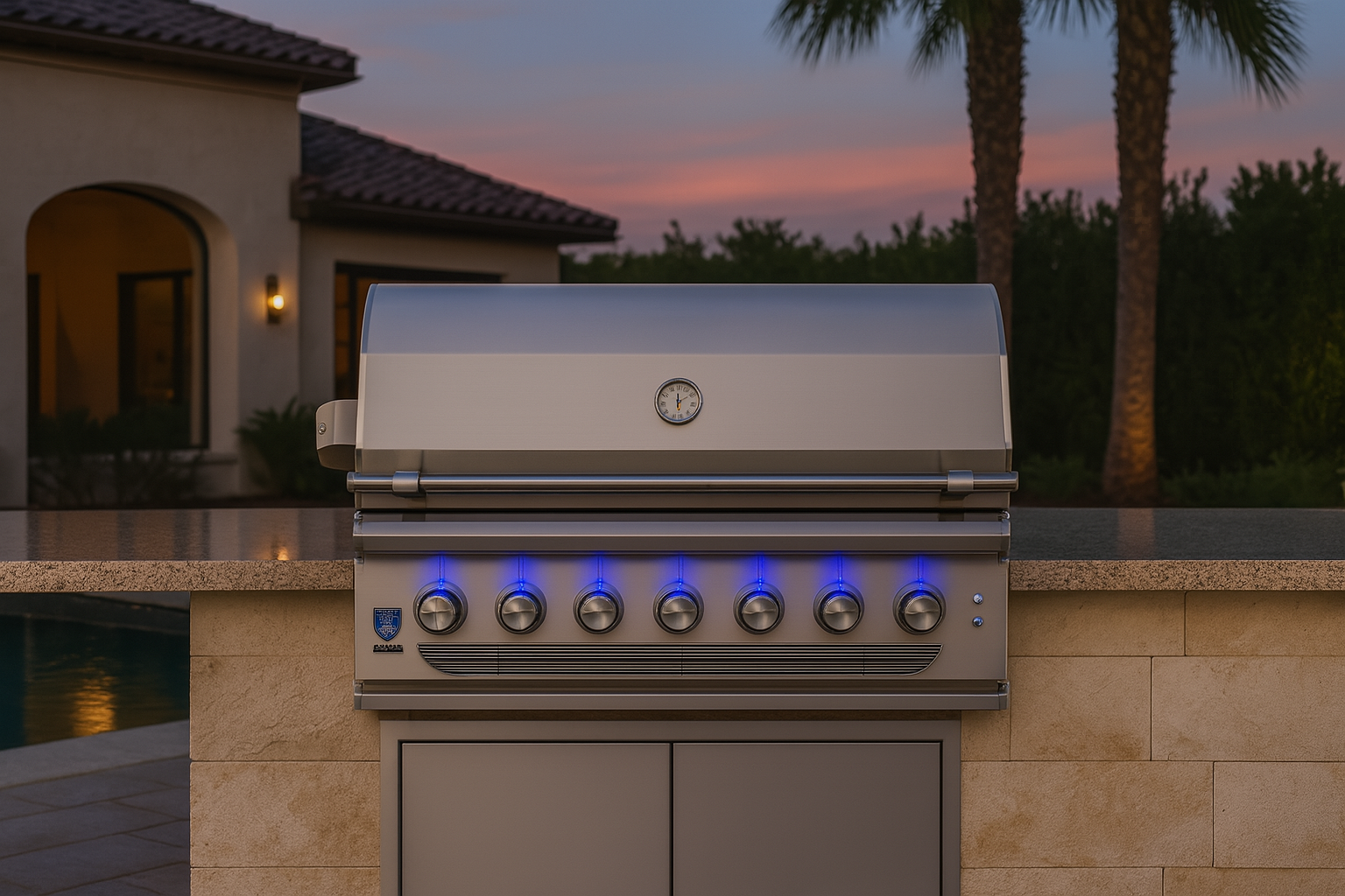 American Made Grills – Muscle 54″ Built-In Hybrid Outdoor Grill – Premium 5-Fuel System