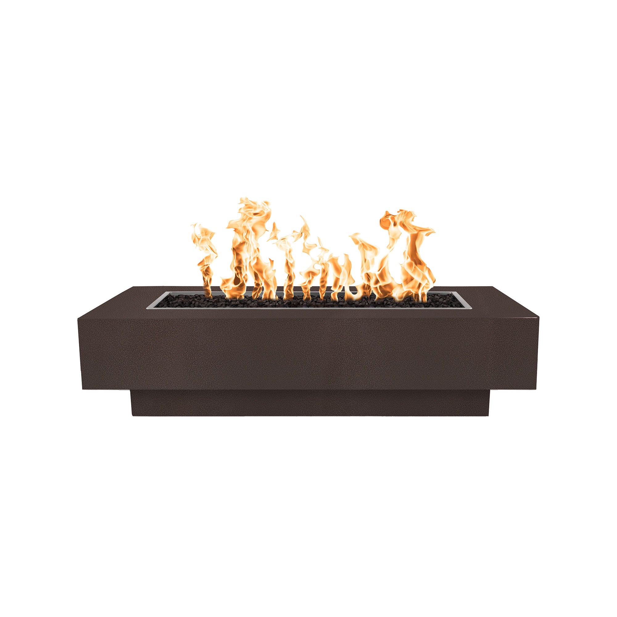 Coronado Rectangular Outdoor Fire Pit Table – Copper Vein Powder-Coated Metal – Liquid Propane by The Outdoor Plus