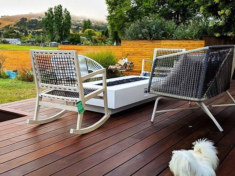Coronado Rectangular Outdoor Fire Pit Table – White Powder-Coated Metal – Liquid Propane by The Outdoor Plus