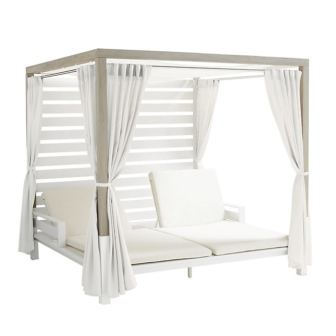 Solmara Resort Daybed with Cushions in Matte White Aluminum