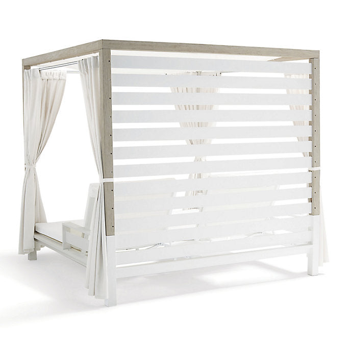 Solmara Resort Daybed with Cushions in Matte White Aluminum