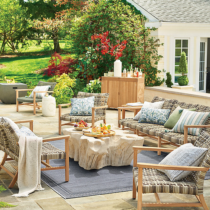 Alora Haven 3-Piece Sofa Set in Natural Teak & Driftwood Wicker