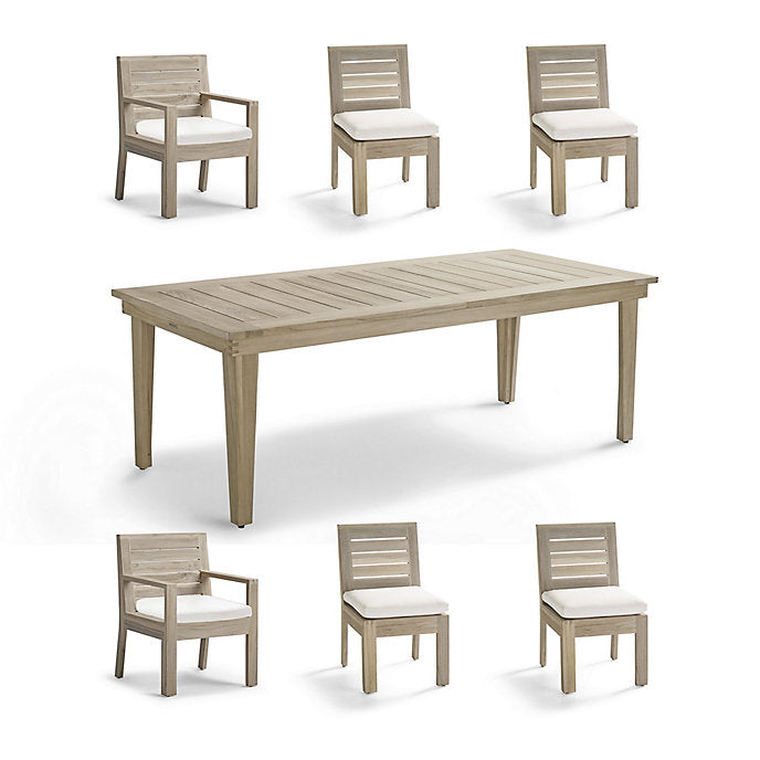 Marenté 7-Piece Extendable Dining Set in Weathered Teak