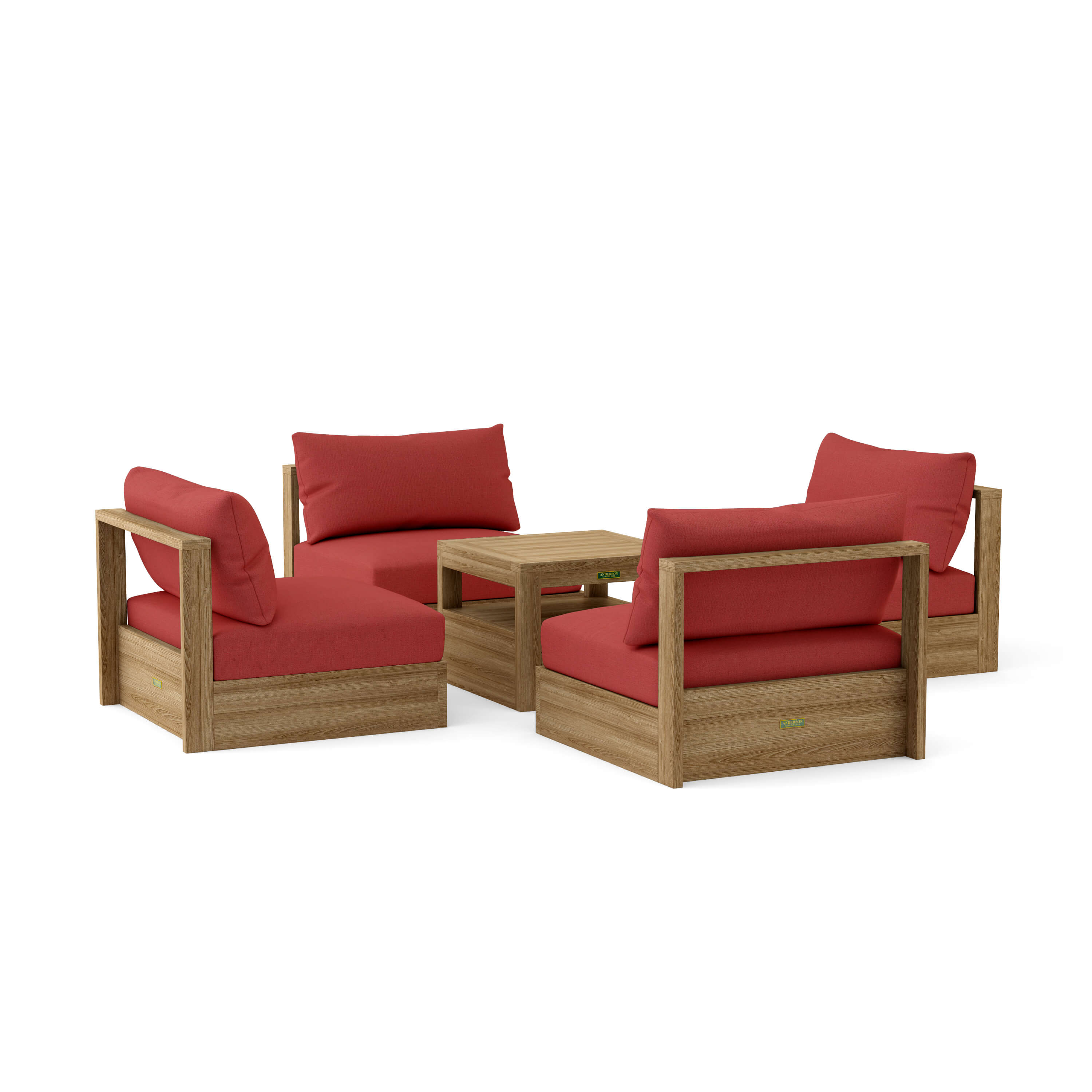 Copacabana Modular Deep Seating (SET-151) – A-Grade Teak Solid Wood Sectional by Anderson Teak