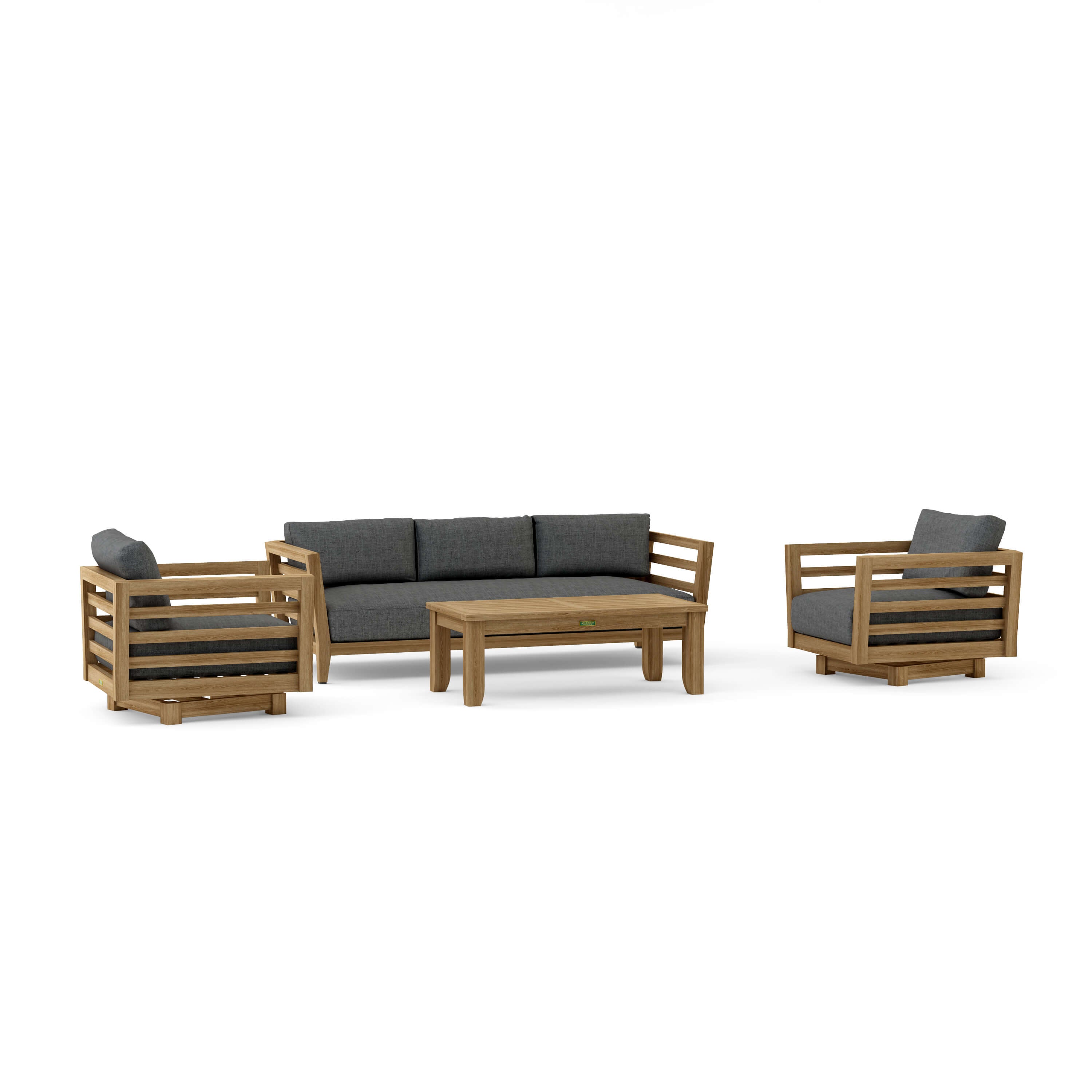 Cordoba 4 Piece Deep Seating Swivel Set (SET 161) – A Grade Teak Solid Wood Outdoor Lounge by Anderson Teak