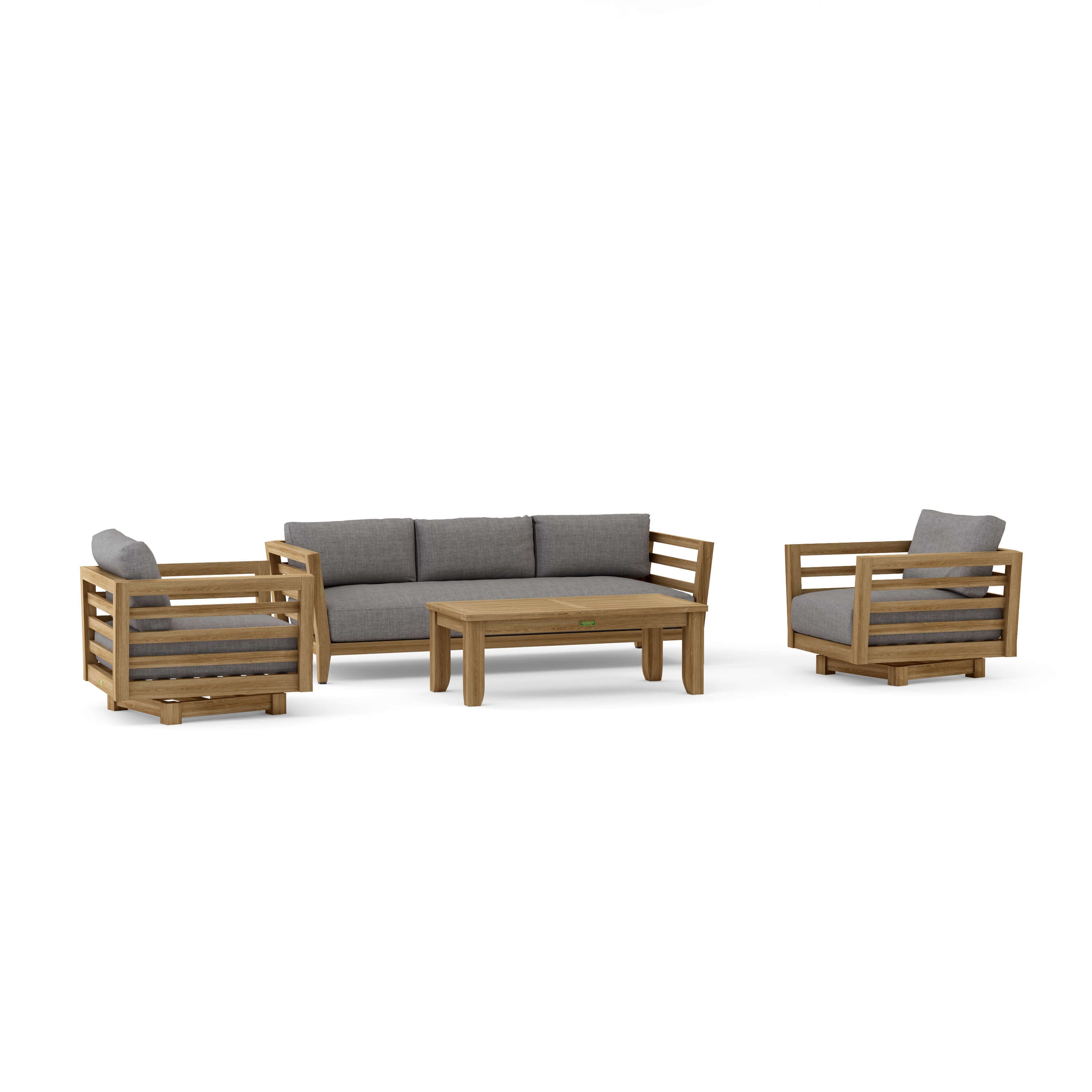 Cordoba 4 Piece Deep Seating Swivel Set (SET 161) – A Grade Teak Solid Wood Outdoor Lounge by Anderson Teak