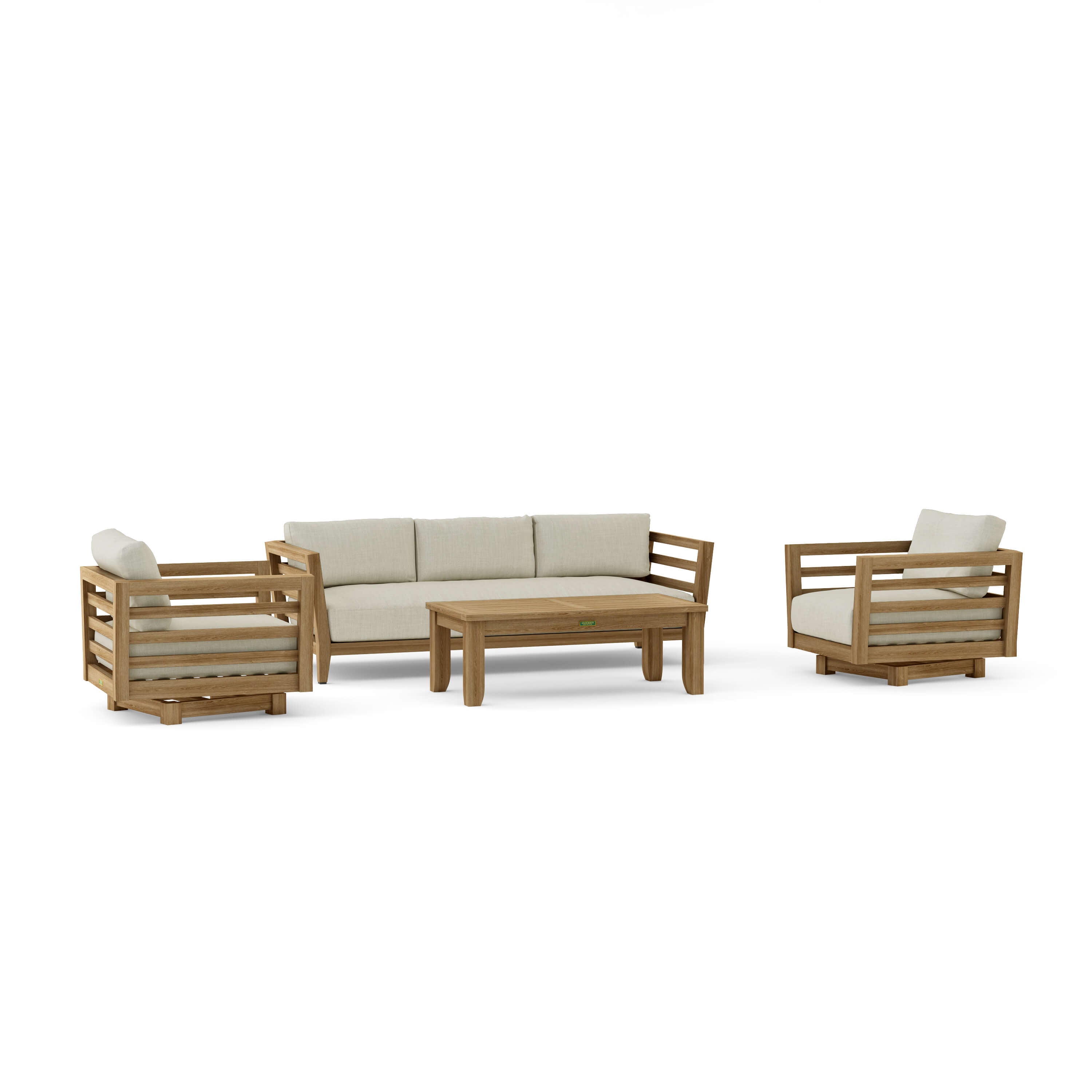 Cordoba 4 Piece Deep Seating Swivel Set (SET 161) – A Grade Teak Solid Wood Outdoor Lounge by Anderson Teak