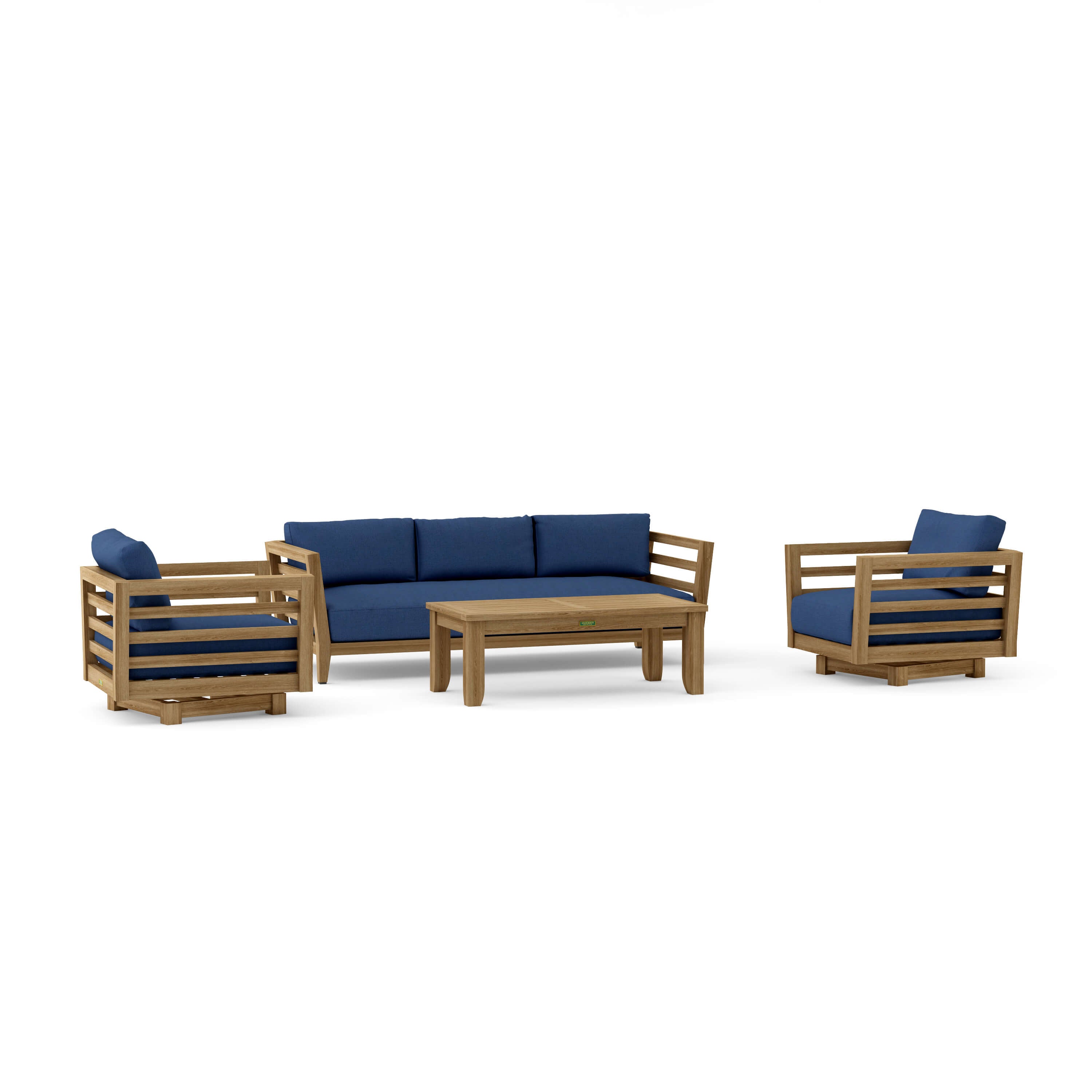 Cordoba 4 Piece Deep Seating Swivel Set (SET 161) – A Grade Teak Solid Wood Outdoor Lounge by Anderson Teak
