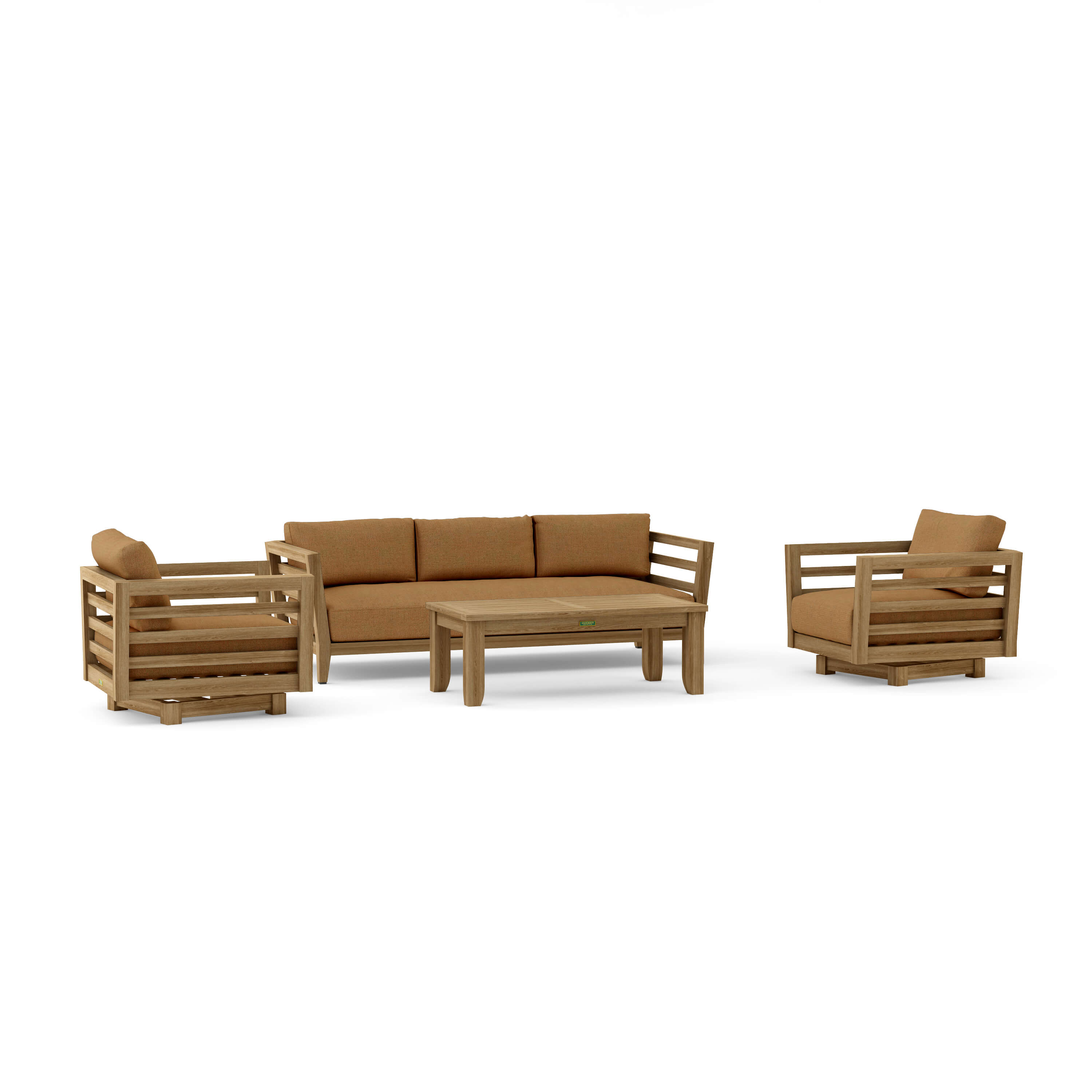 Cordoba 4 Piece Deep Seating Swivel Set (SET 161) – A Grade Teak Solid Wood Outdoor Lounge by Anderson Teak
