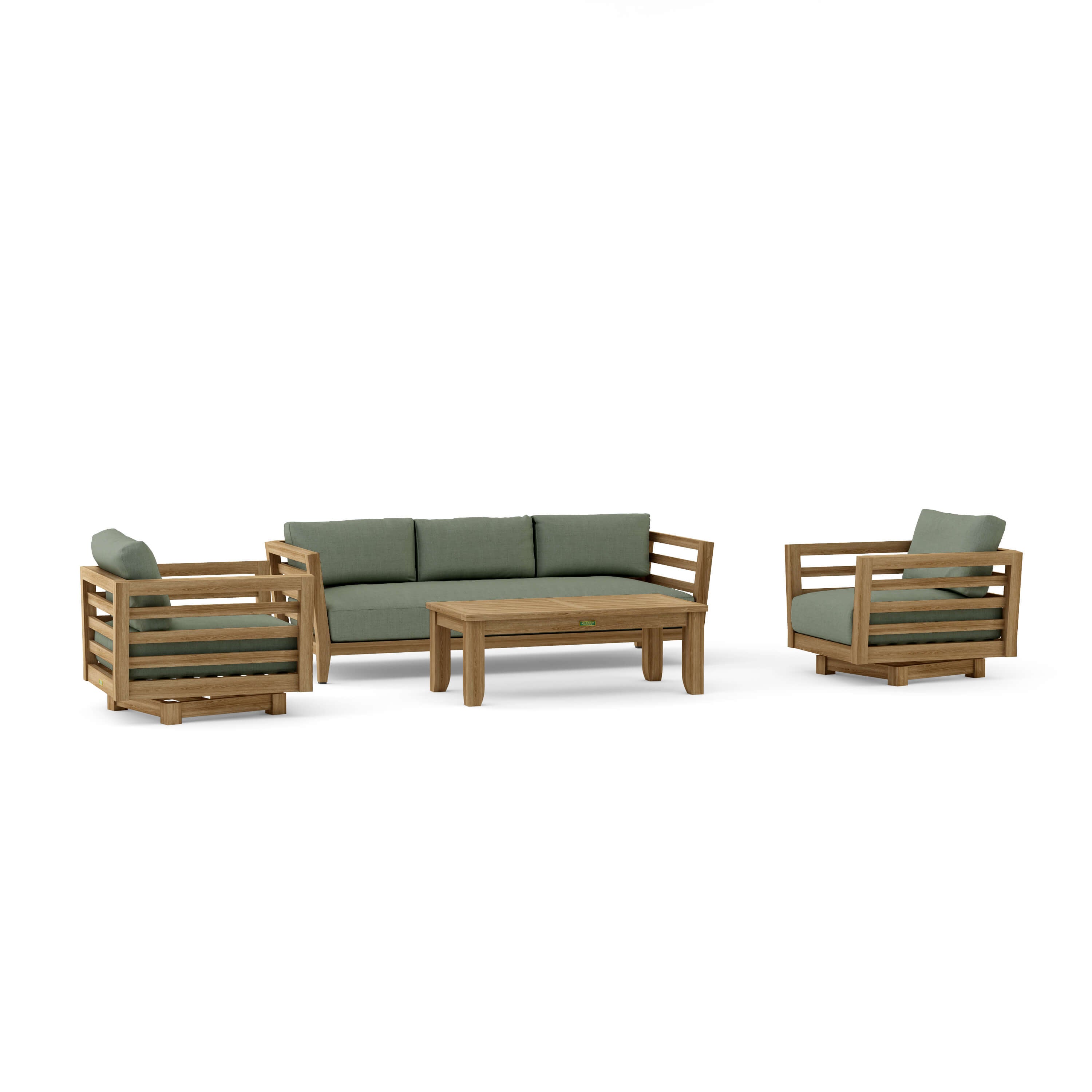 Cordoba 4 Piece Deep Seating Swivel Set (SET 161) – A Grade Teak Solid Wood Outdoor Lounge by Anderson Teak