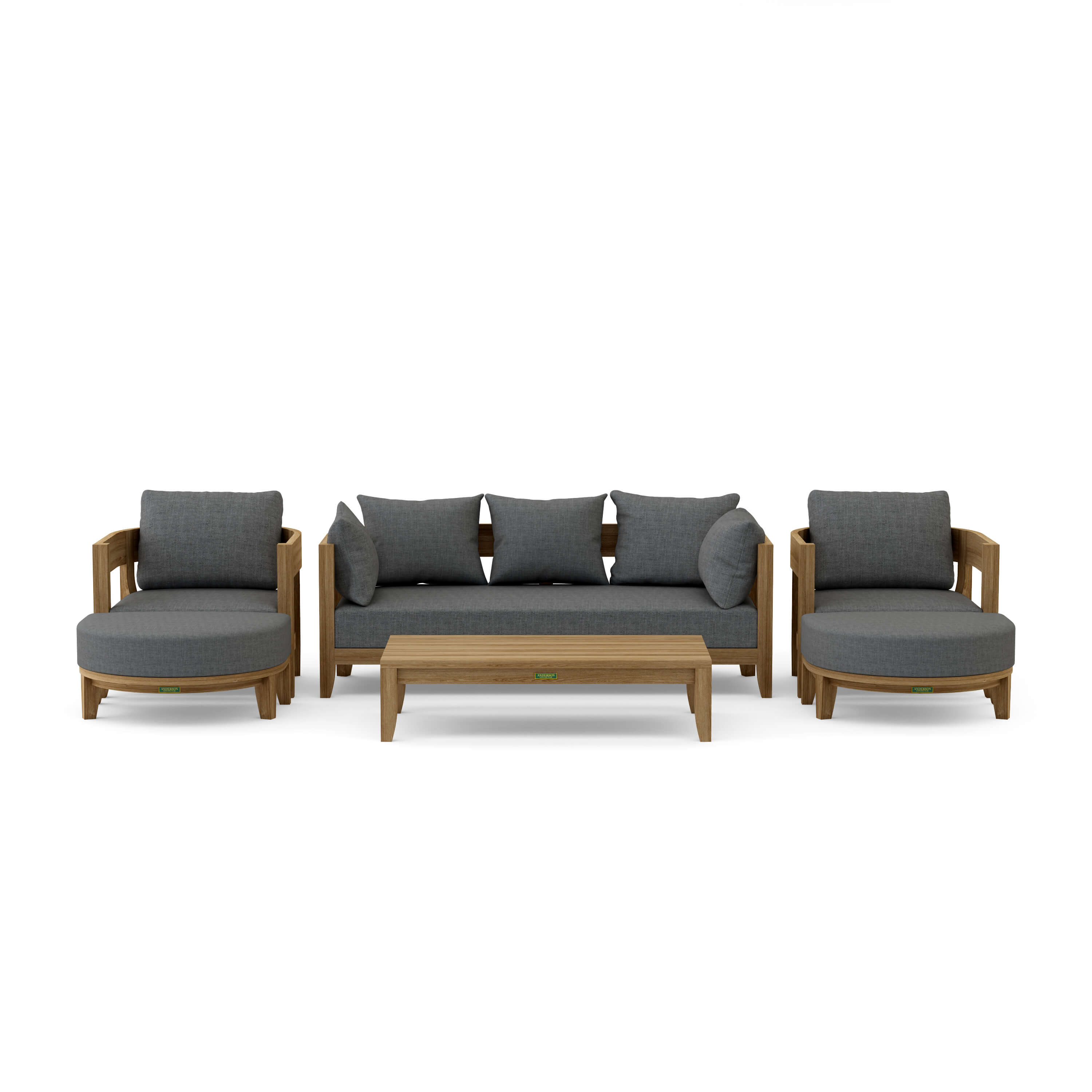 Cordoba 6 Piece Coronado Deep Seating Set (SET 171) – A Grade Teak Solid Wood Outdoor Lounge by Anderson Teak