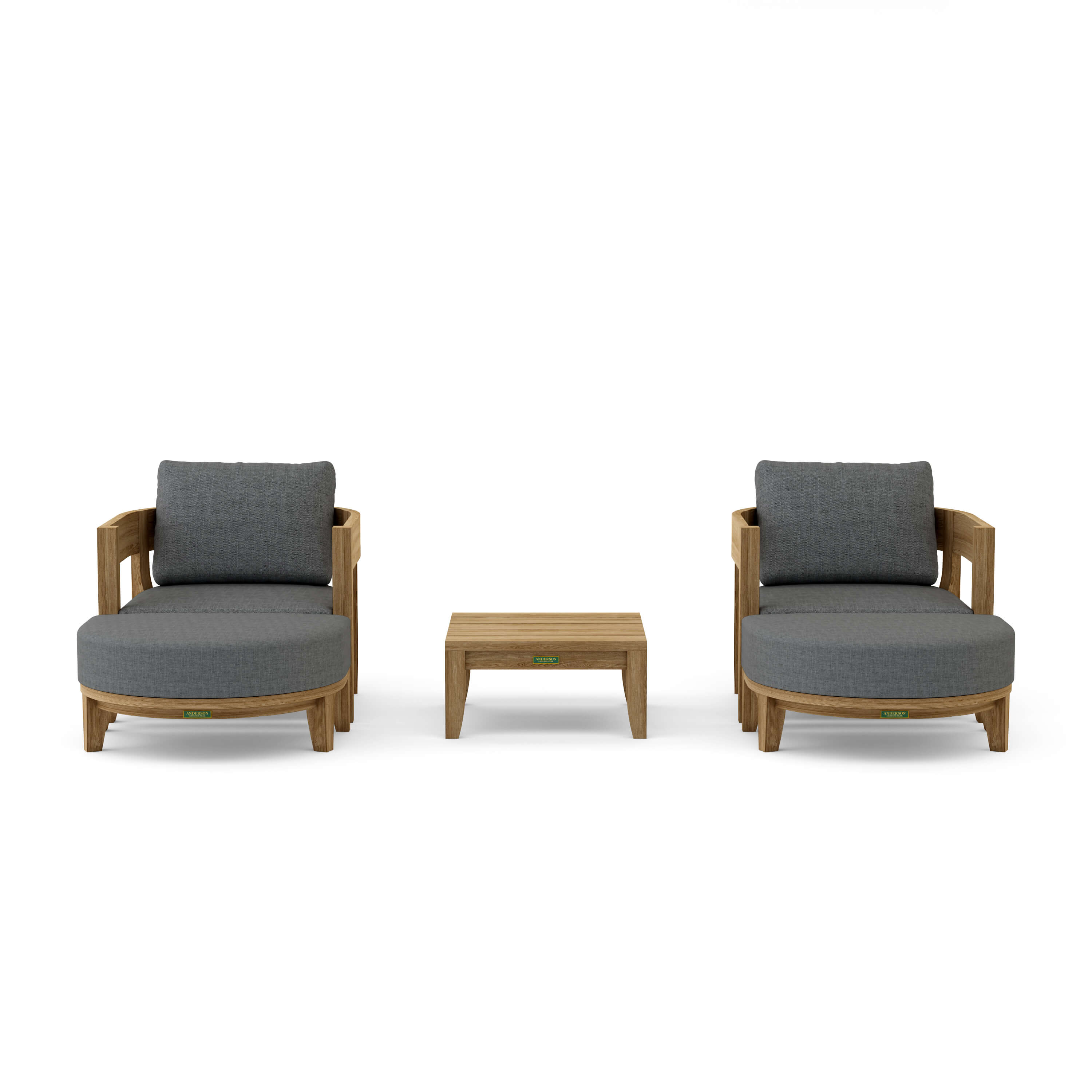 Coronado 5 Piece Deep Seating Set (SET 172) – A Grade Teak Solid Wood Outdoor Lounge by Anderson Teak