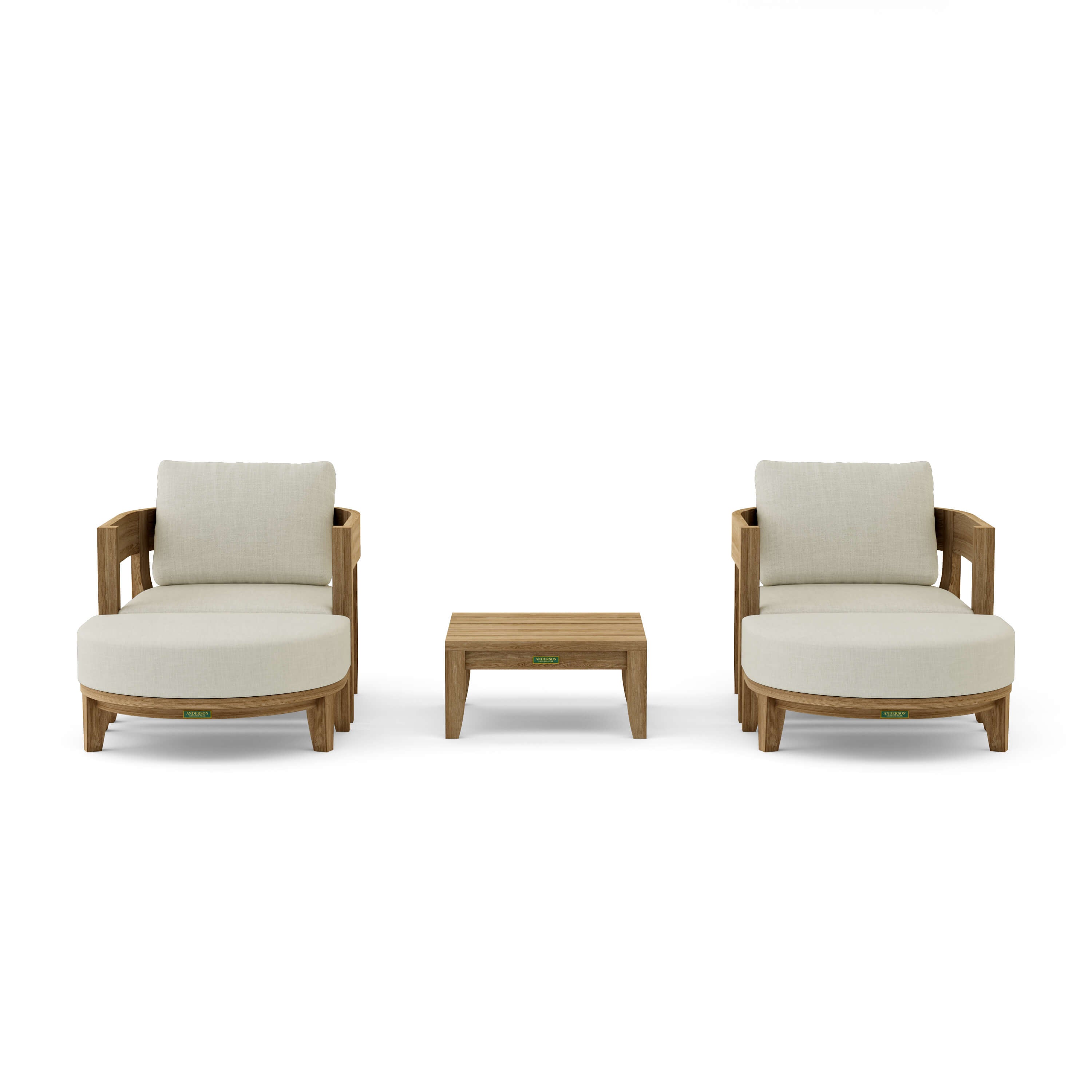 Coronado 5 Piece Deep Seating Set (SET 172) – A Grade Teak Solid Wood Outdoor Lounge by Anderson Teak