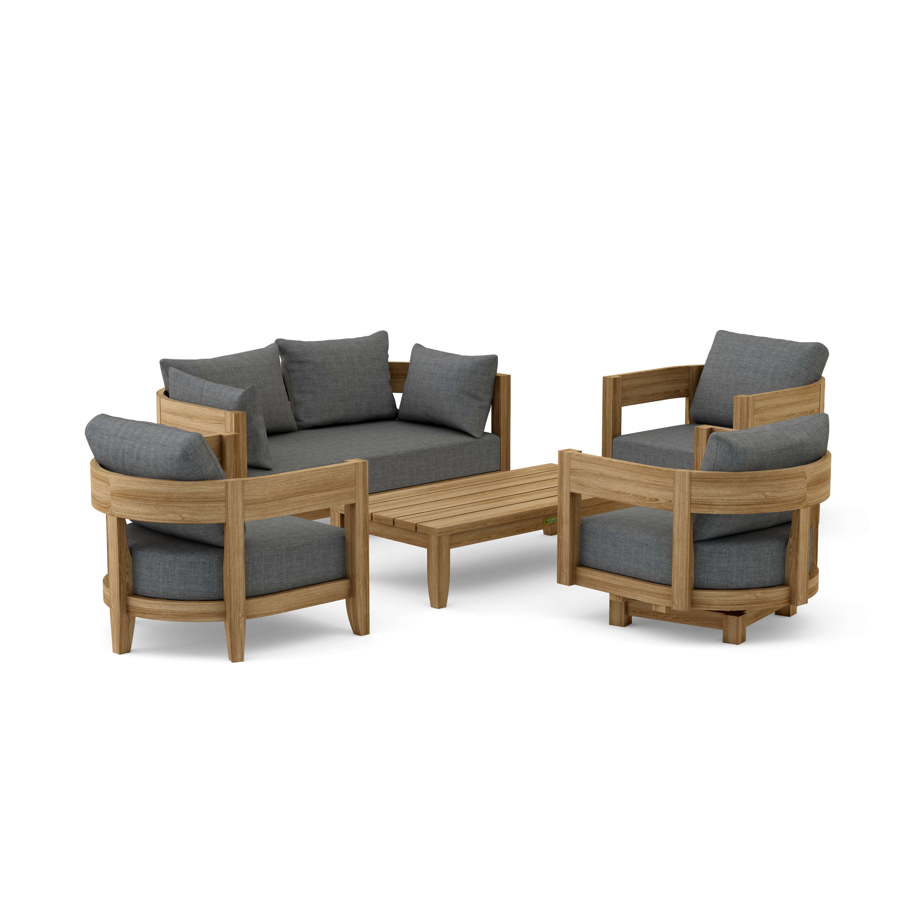 Coronado 5 Piece Deep Seating Set (SET 173) – A Grade Teak Solid Wood Outdoor Lounge by Anderson Teak