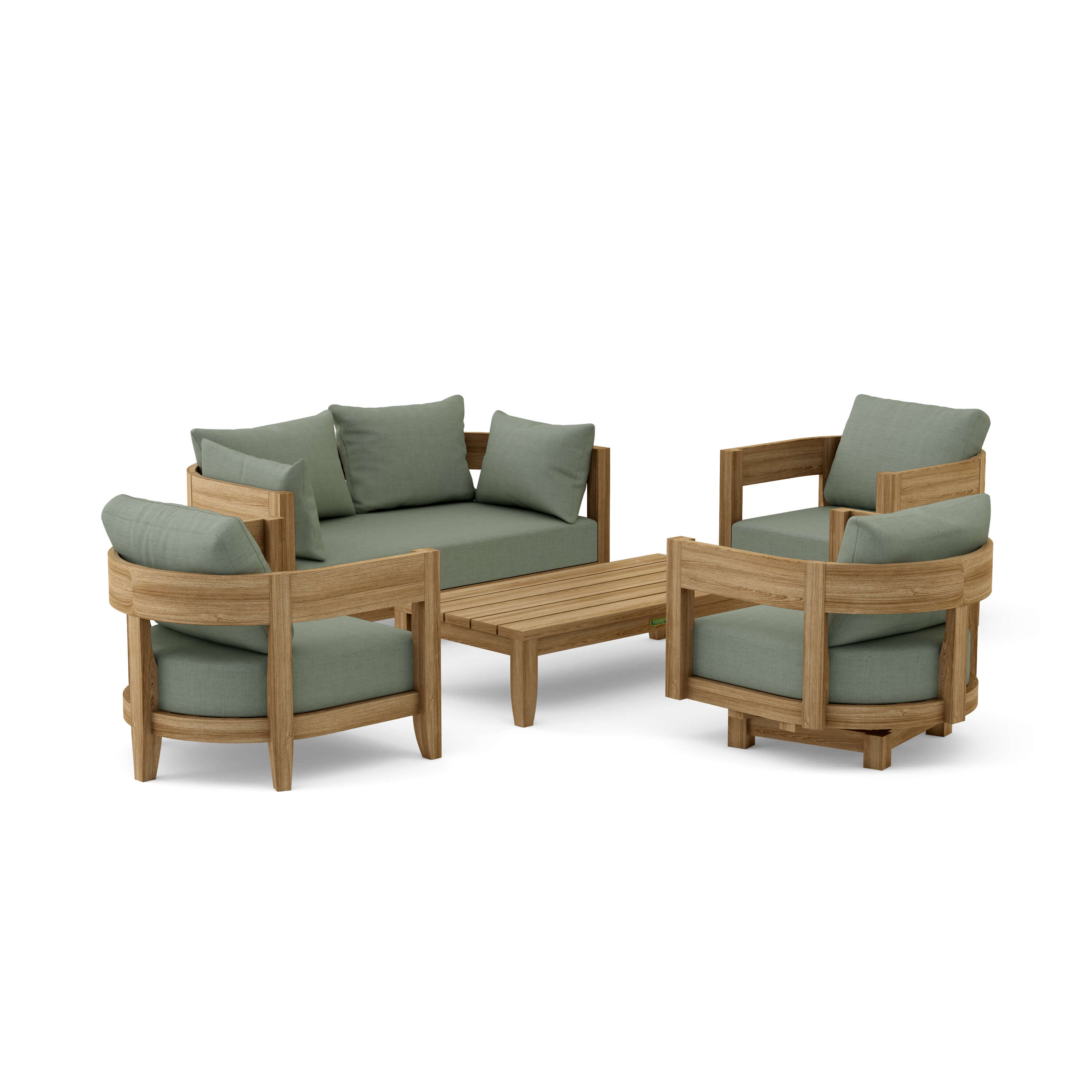 Coronado 5 Piece Deep Seating Set (SET 173) – A Grade Teak Solid Wood Outdoor Lounge by Anderson Teak