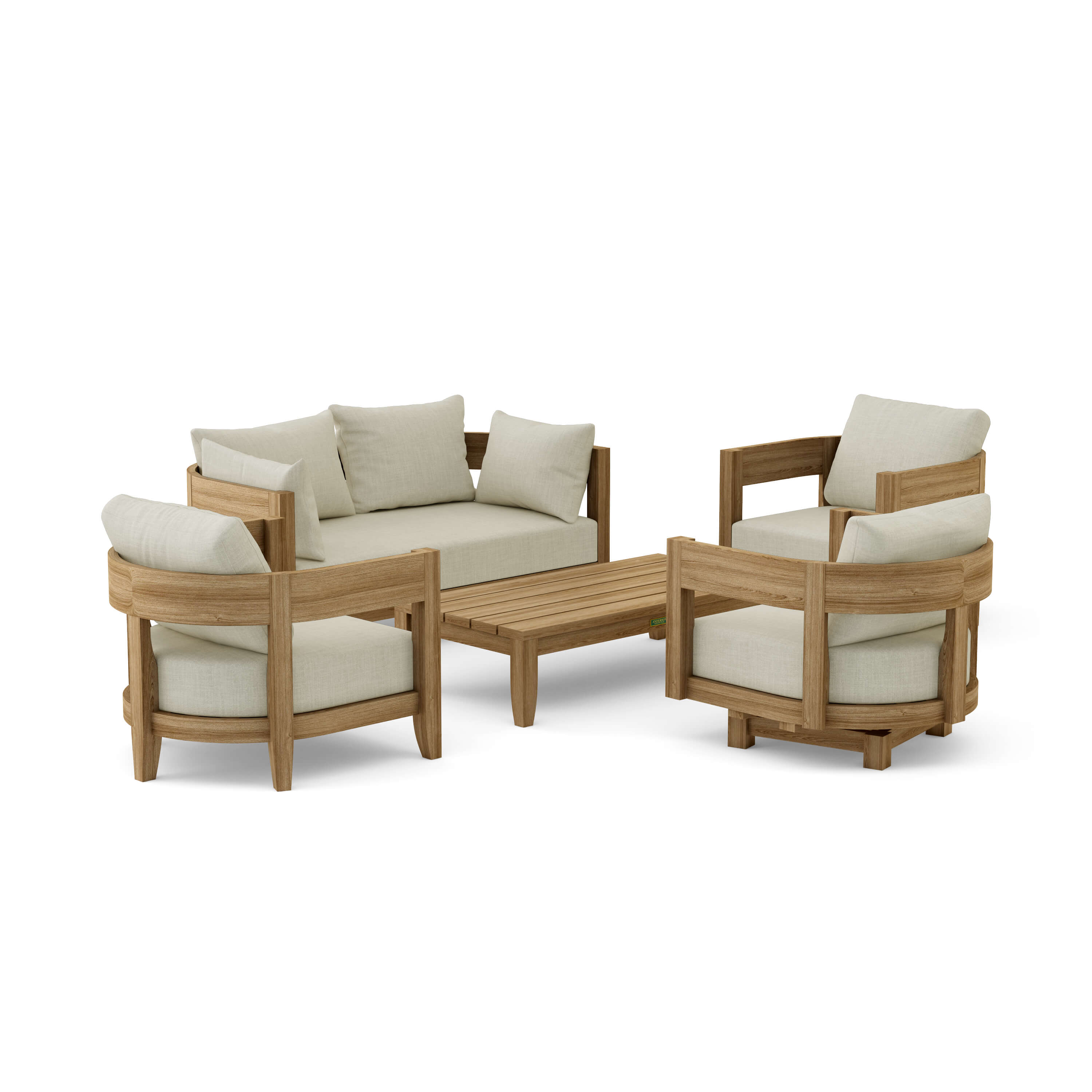 Coronado 5 Piece Deep Seating Set (SET 173) – A Grade Teak Solid Wood Outdoor Lounge by Anderson Teak