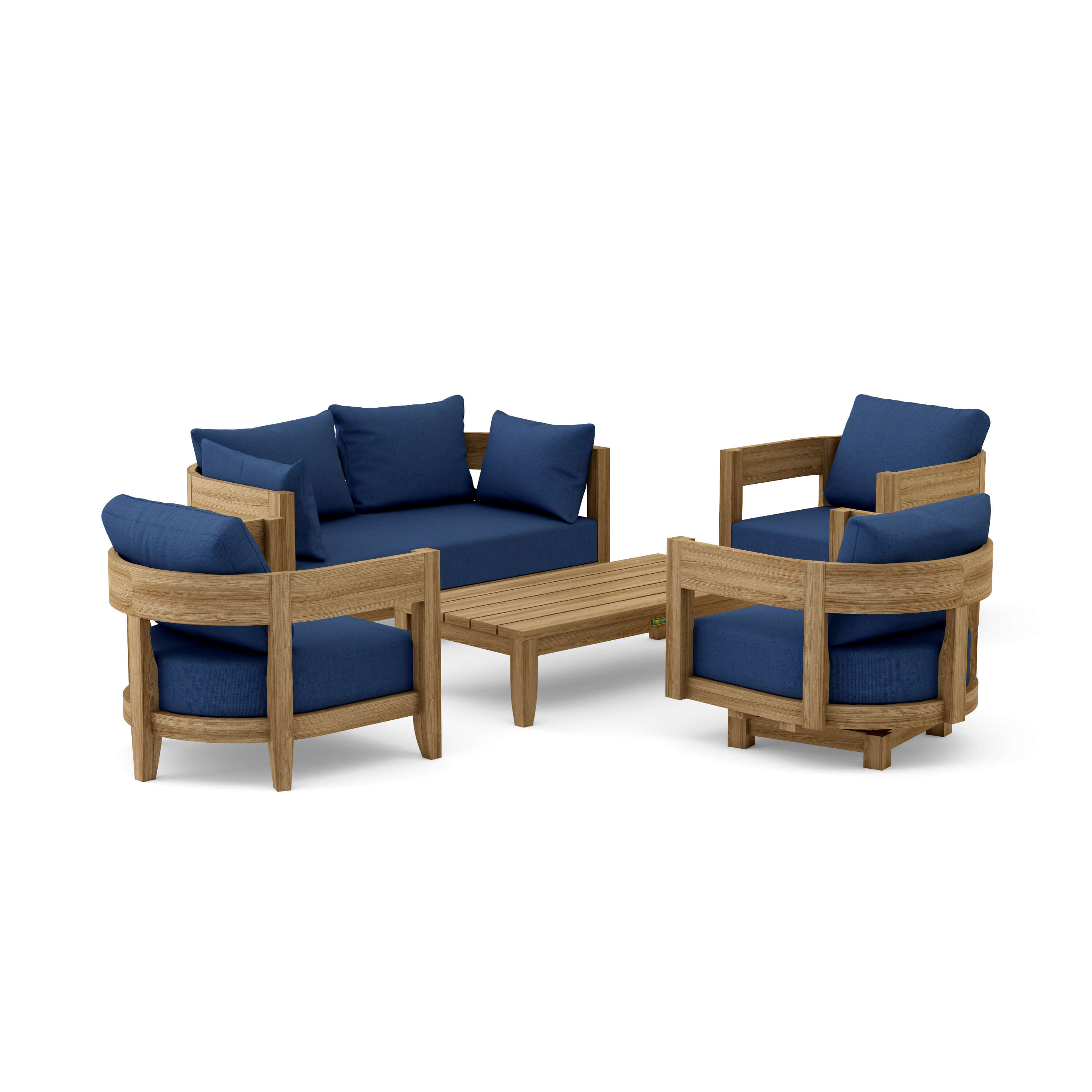 Coronado 5 Piece Deep Seating Set (SET 173) – A Grade Teak Solid Wood Outdoor Lounge by Anderson Teak