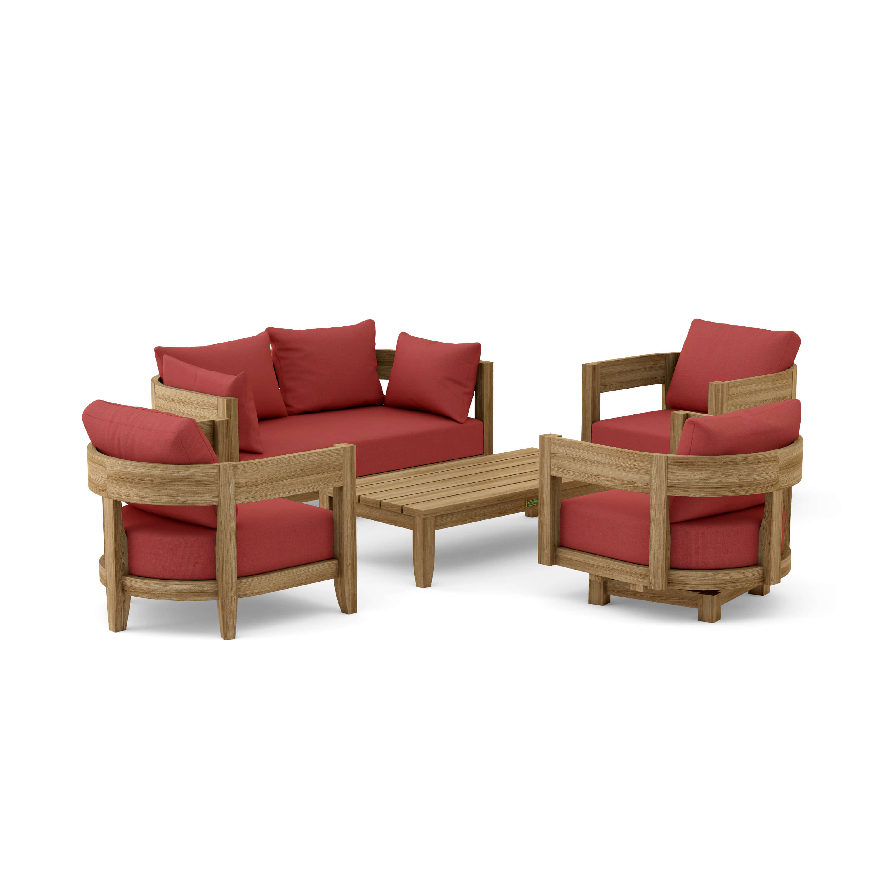 Coronado 5 Piece Deep Seating Set (SET 173) – A Grade Teak Solid Wood Outdoor Lounge by Anderson Teak