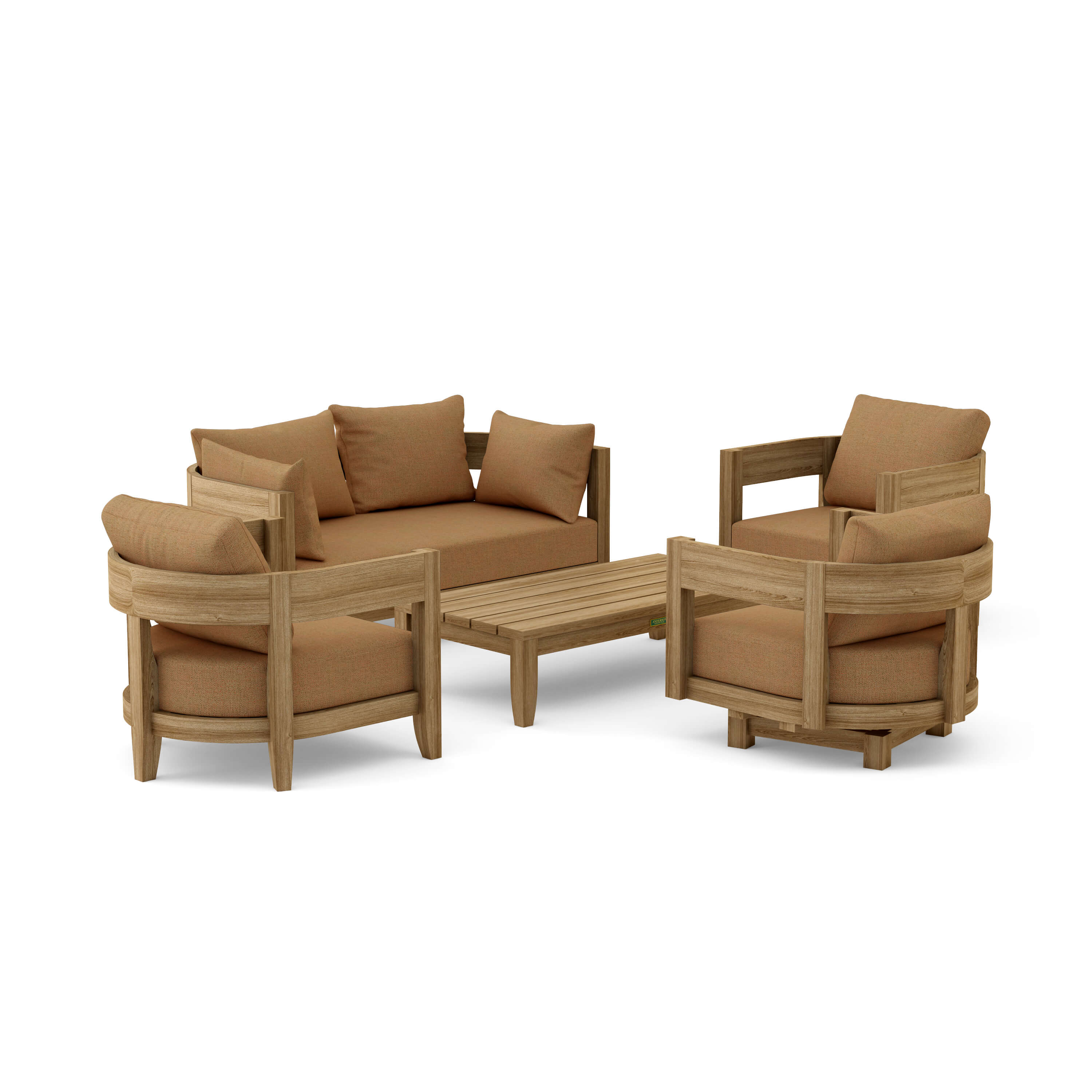Coronado 5 Piece Deep Seating Set (SET 173) – A Grade Teak Solid Wood Outdoor Lounge by Anderson Teak