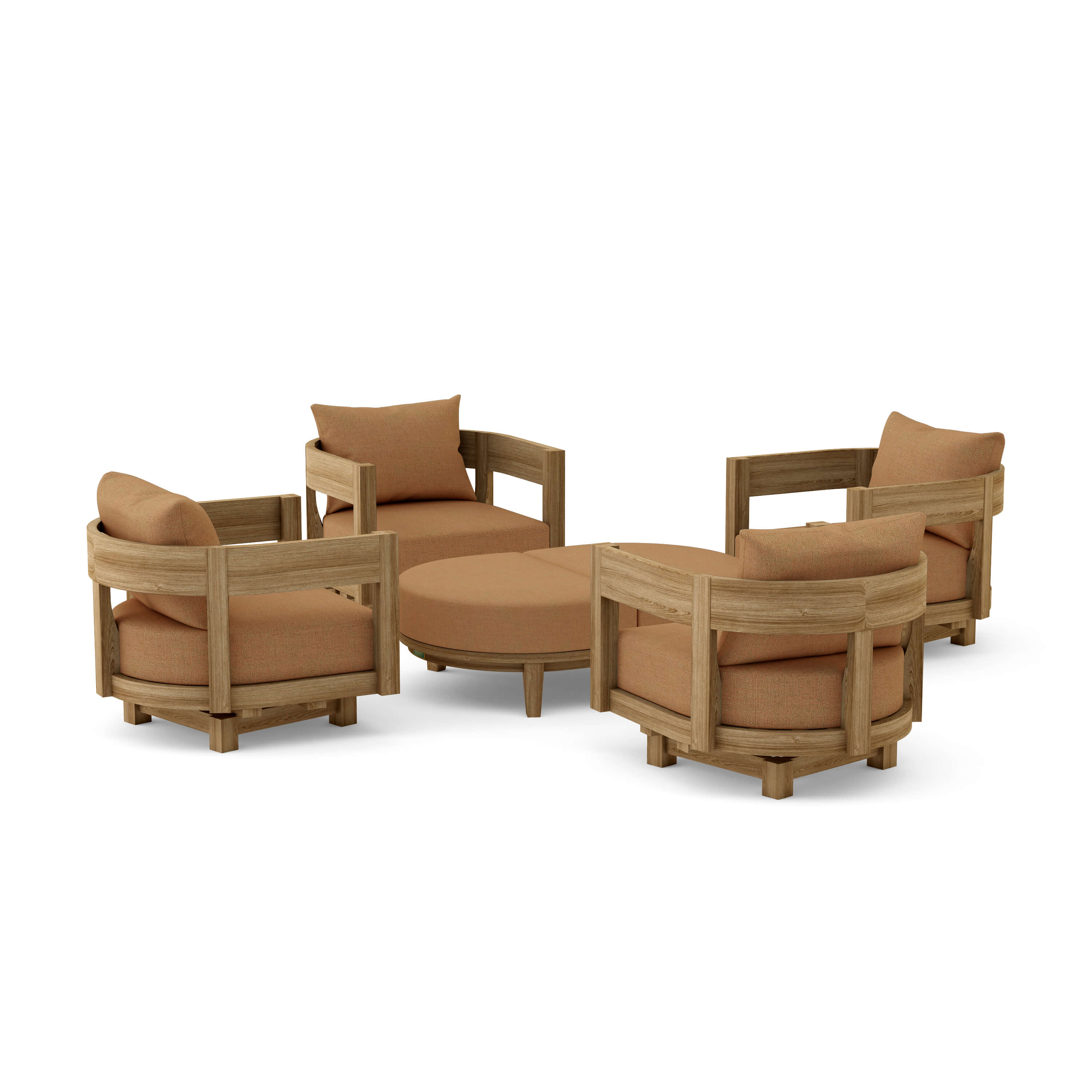 Coronado 6 Piece Deep Seating Set (SET 174) – A Grade Teak Solid Wood Outdoor Lounge by Anderson Teak