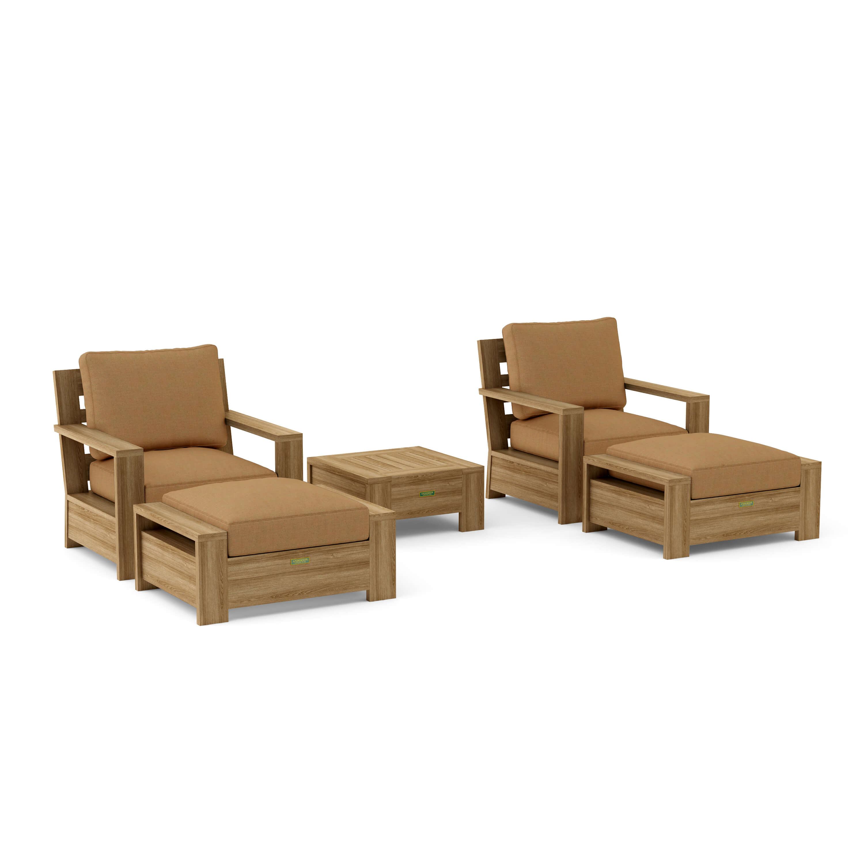 Madera Deep Seating Set (SET-524) – A-Grade Teak Solid Wood by Anderson Teak