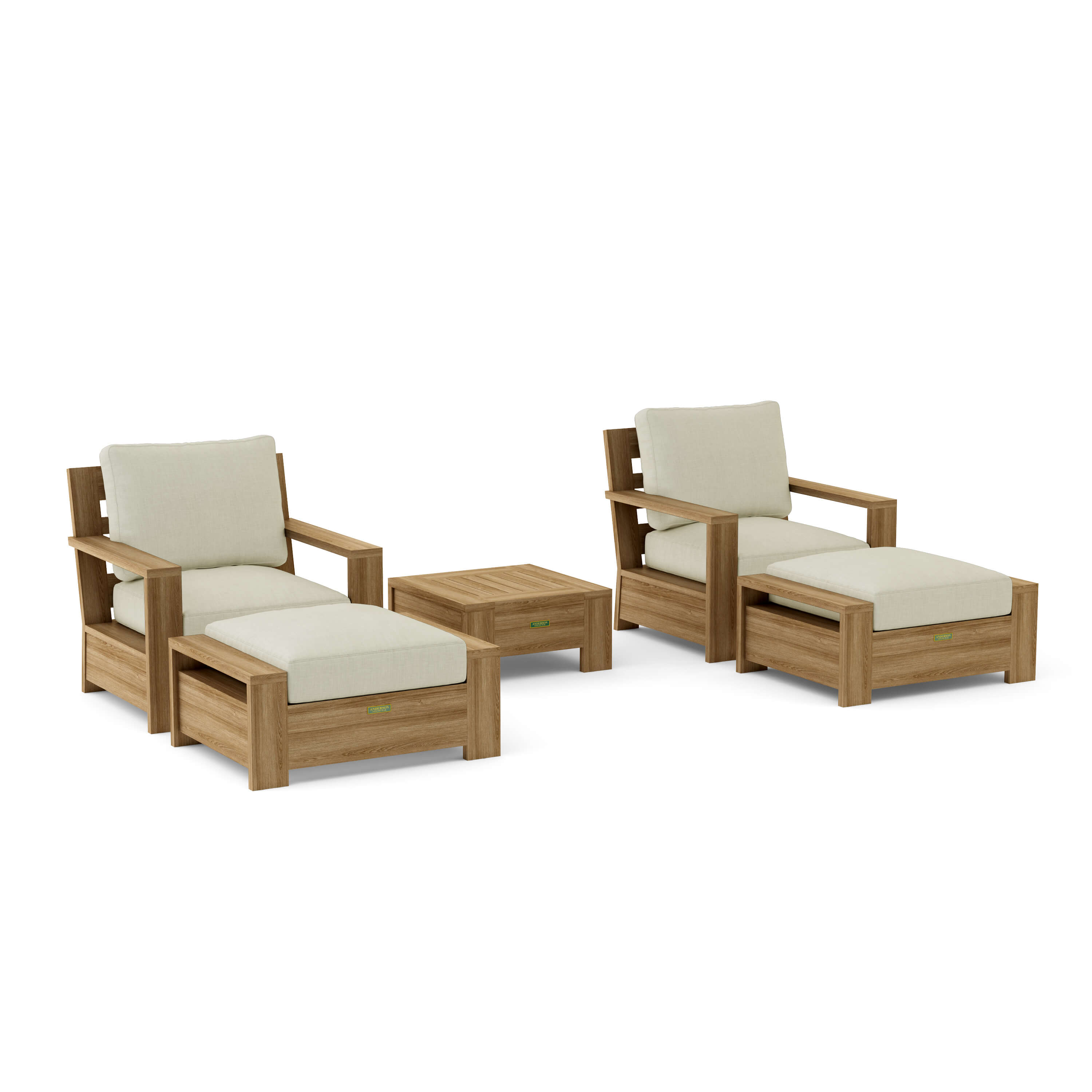Madera Deep Seating Set (SET-524) – A-Grade Teak Solid Wood by Anderson Teak