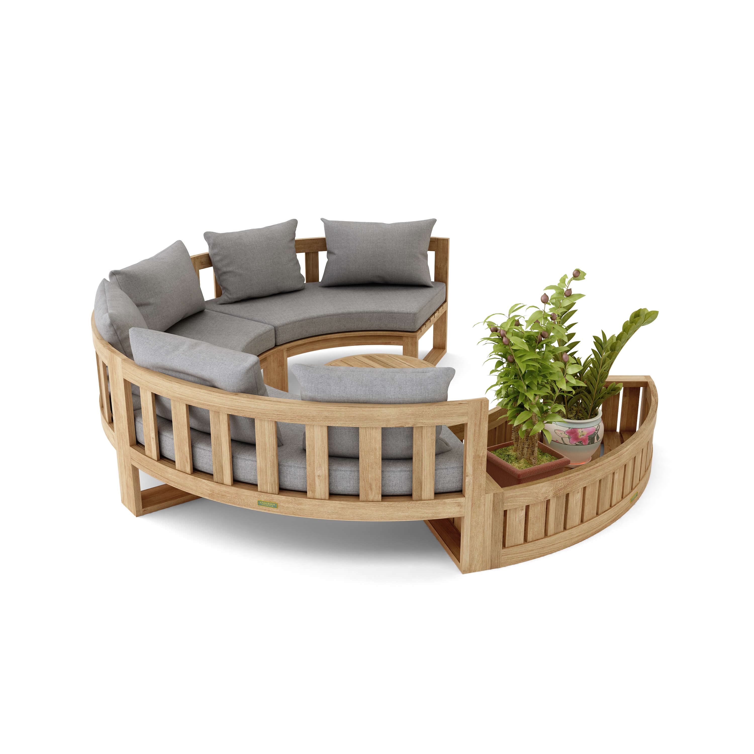 Circular Modular Deep Seating Set (SET-808) - A-Grade Teak Solid Wood by Anderson Teak