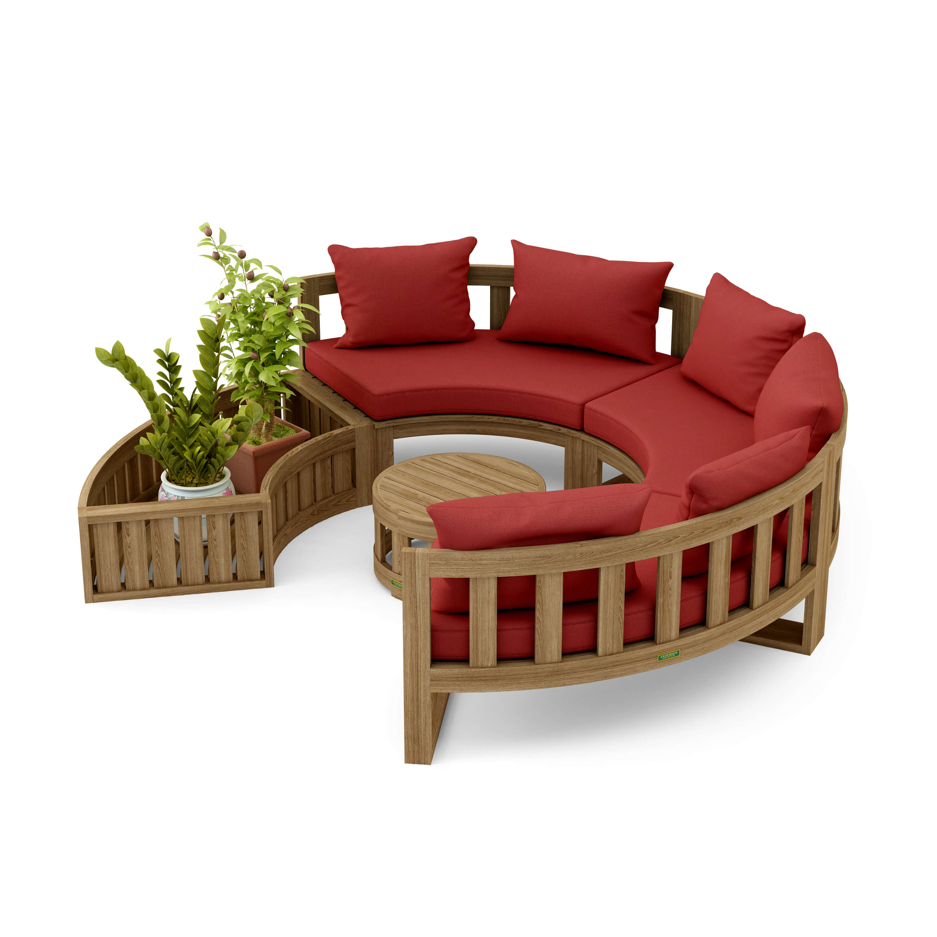 Circular Modular Deep Seating Set (SET-808) - A-Grade Teak Solid Wood by Anderson Teak