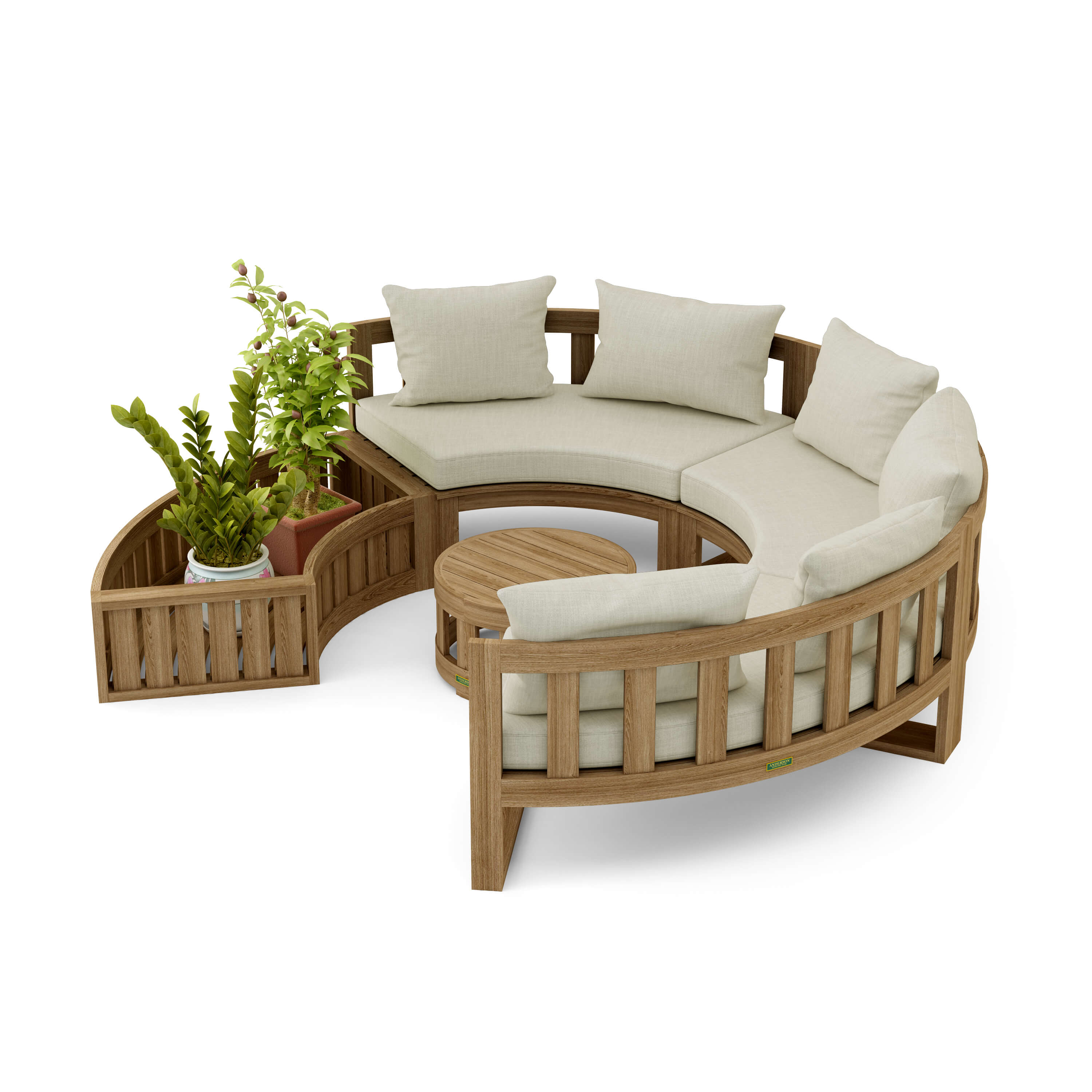 Circular Modular Deep Seating Set (SET-808) - A-Grade Teak Solid Wood by Anderson Teak