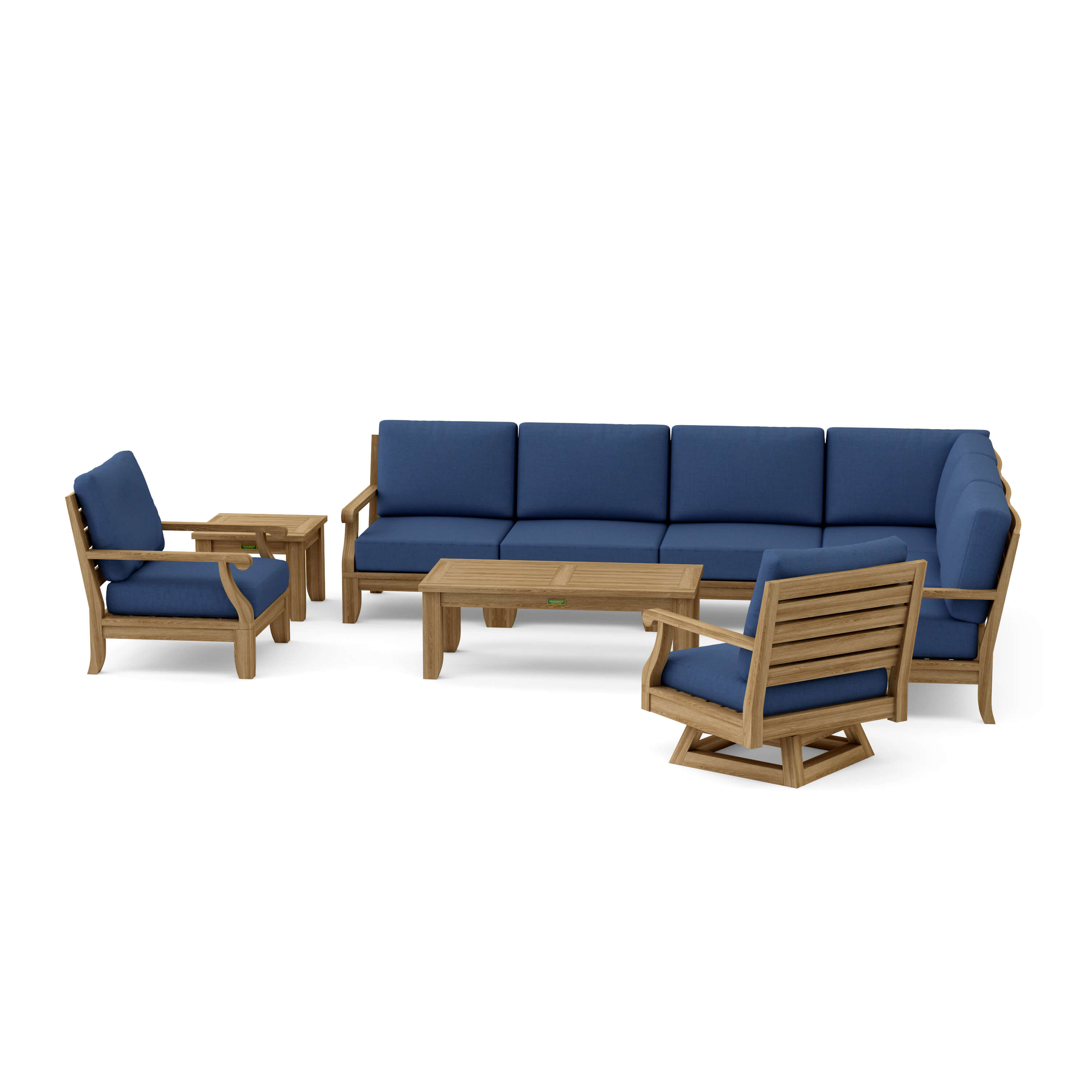Riviera Modular Deep Seating Set (SET-98) - A-Grade Teak Solid Wood by Anderson Teak