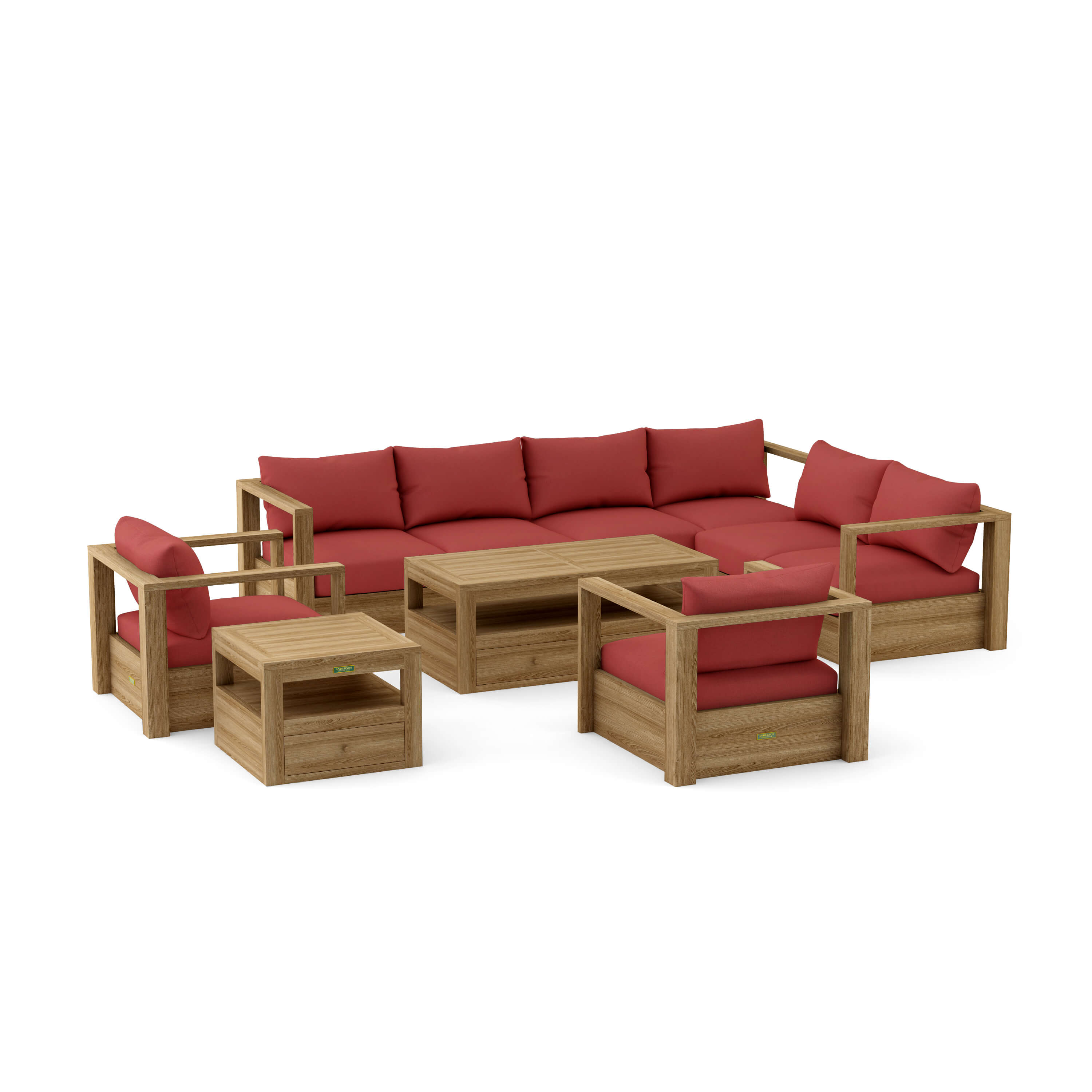 Copacabana Modular Deep Seating (SET-153) – A-Grade Teak Solid Wood Sectional by Anderson Teak