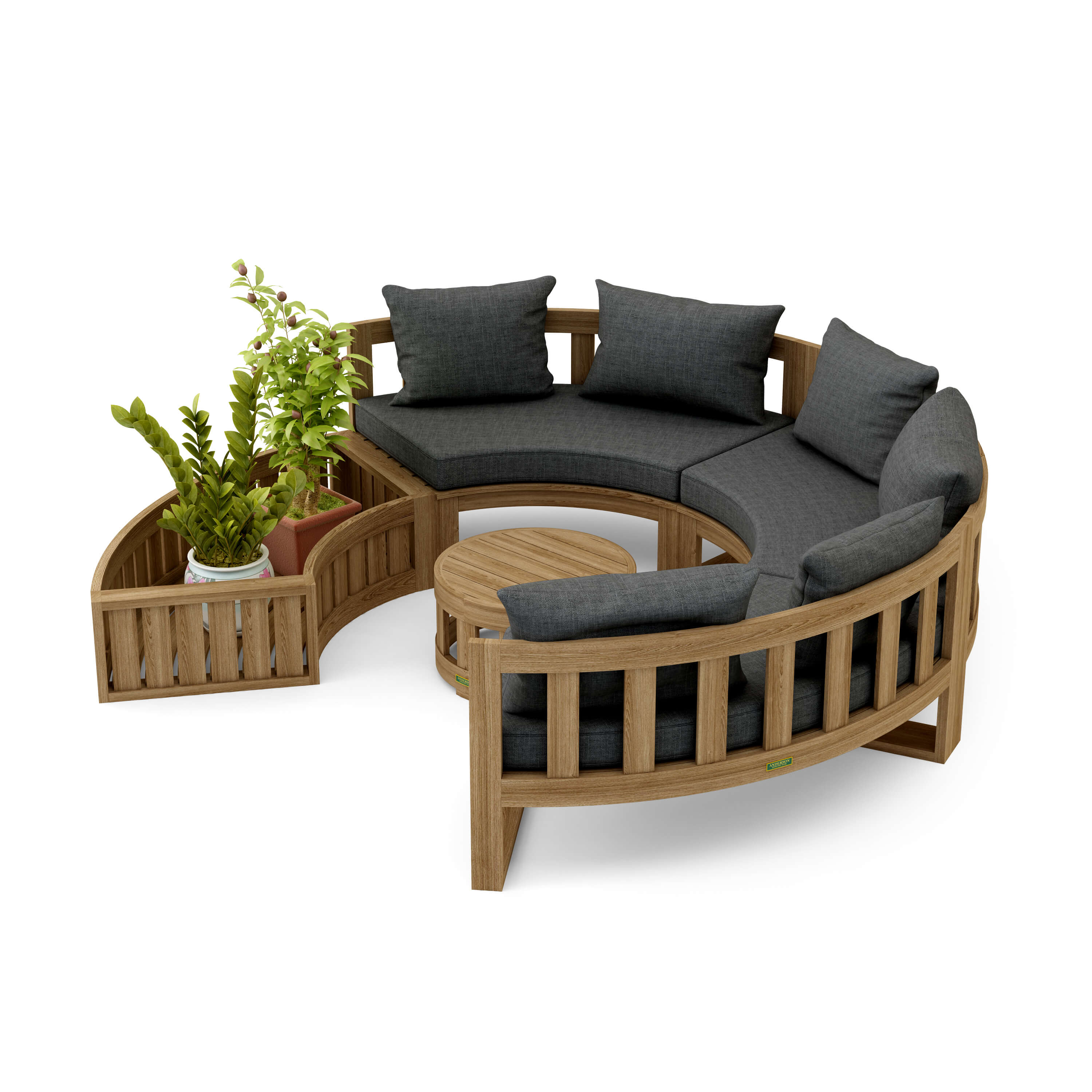 Circular Modular Deep Seating Set (SET-808) - A-Grade Teak Solid Wood by Anderson Teak