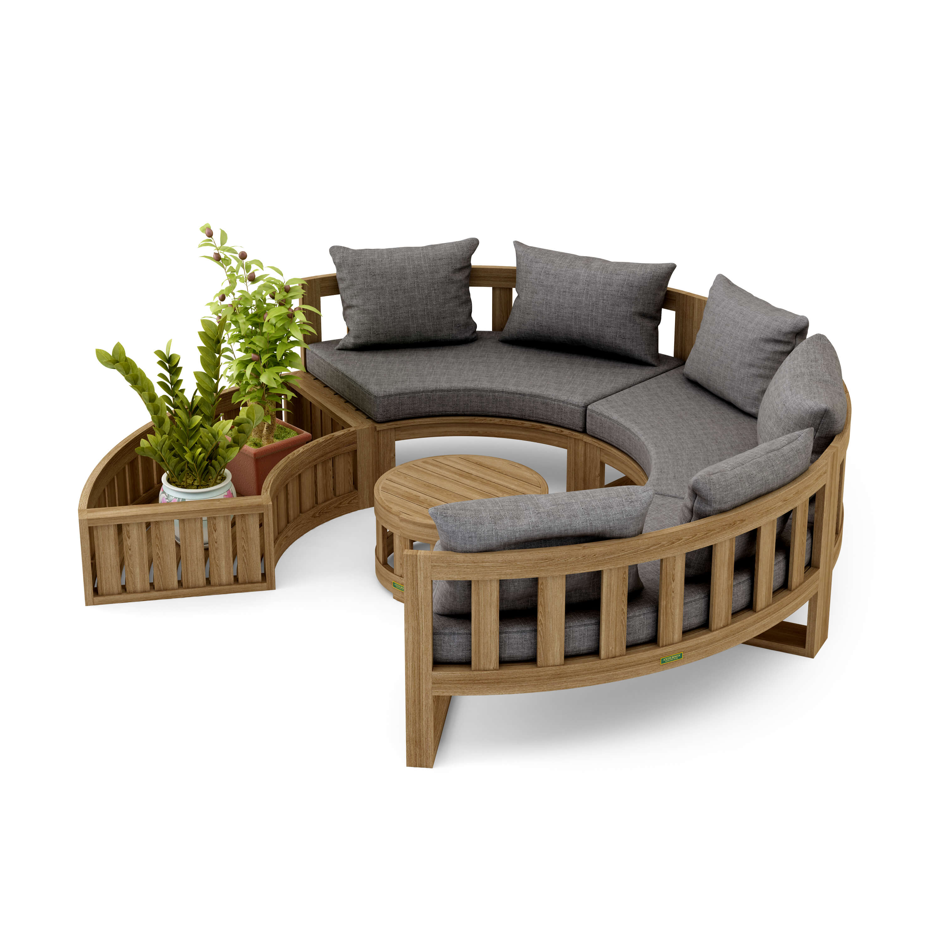 Circular Modular Deep Seating Set (SET-808) - A-Grade Teak Solid Wood by Anderson Teak