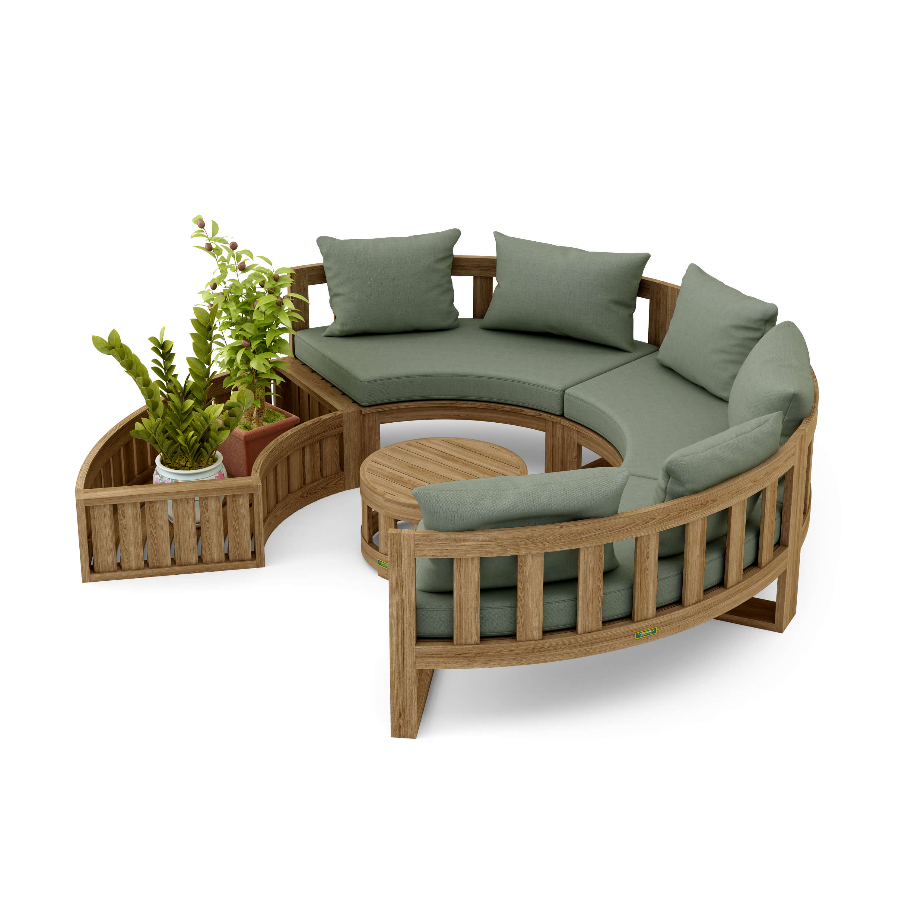 Circular Modular Deep Seating Set (SET-808) - A-Grade Teak Solid Wood by Anderson Teak