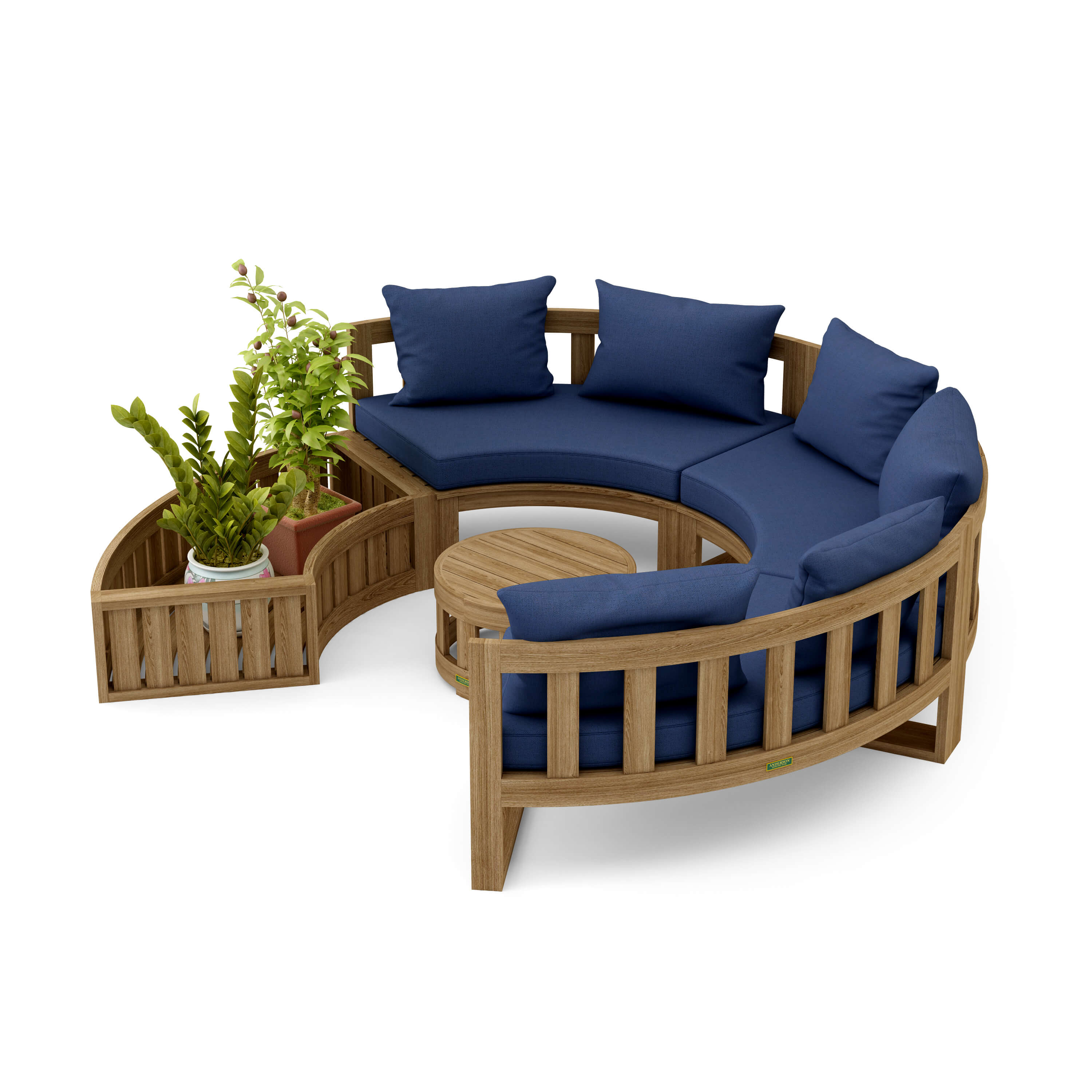Circular Modular Deep Seating Set (SET-808) - A-Grade Teak Solid Wood by Anderson Teak