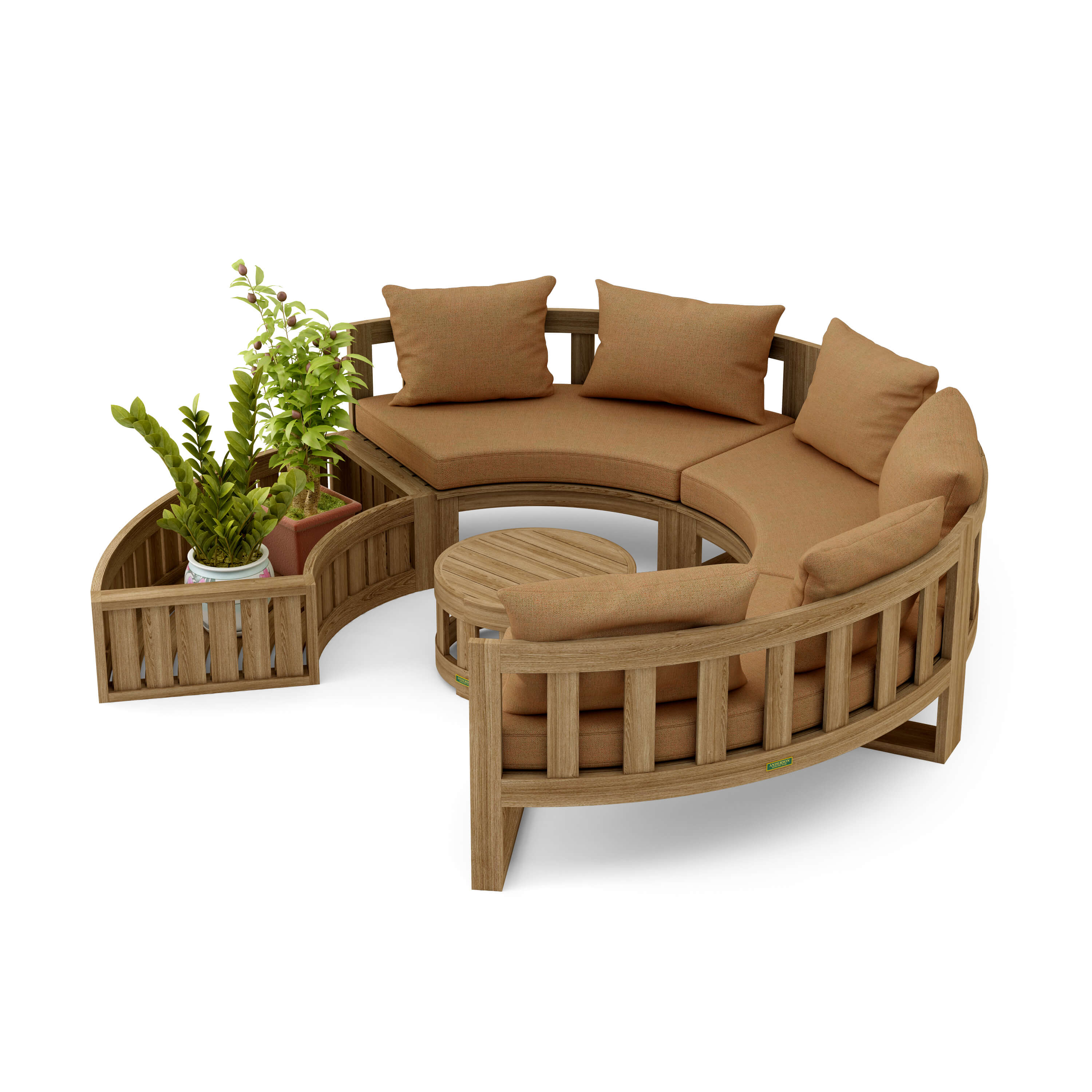 Circular Modular Deep Seating Set (SET-808) - A-Grade Teak Solid Wood by Anderson Teak