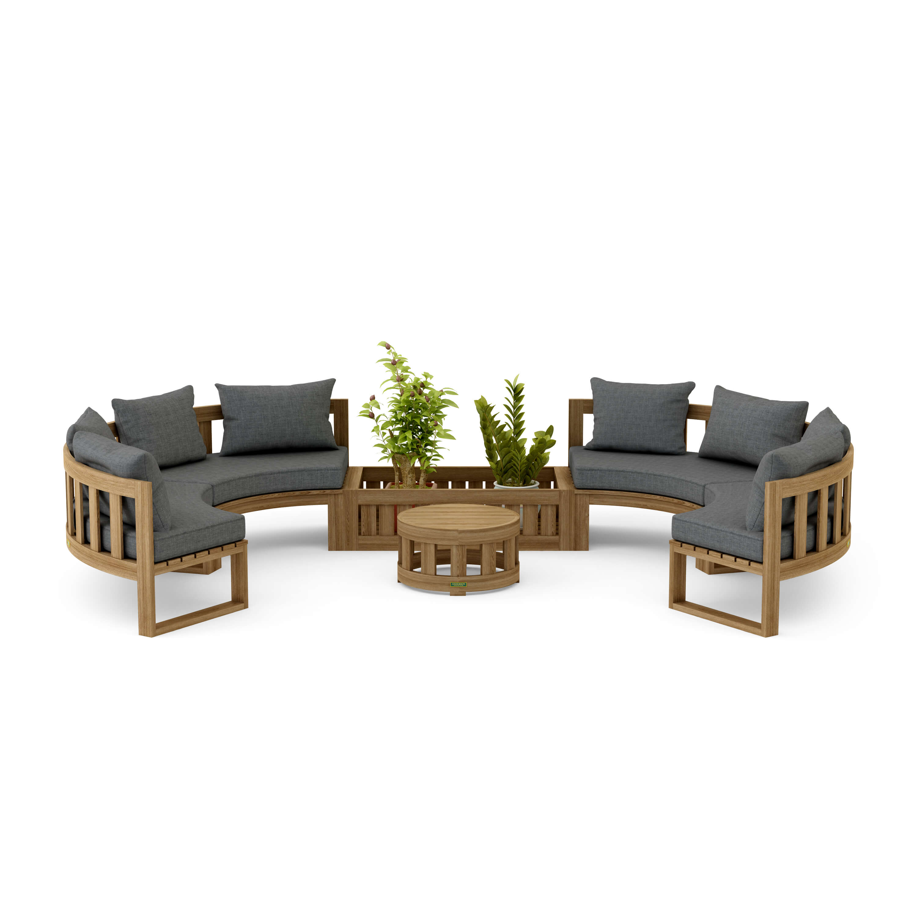 Circular Modular Deep Seating Set (SET-809) – A-Grade Teak Solid Wood by Anderson Teak