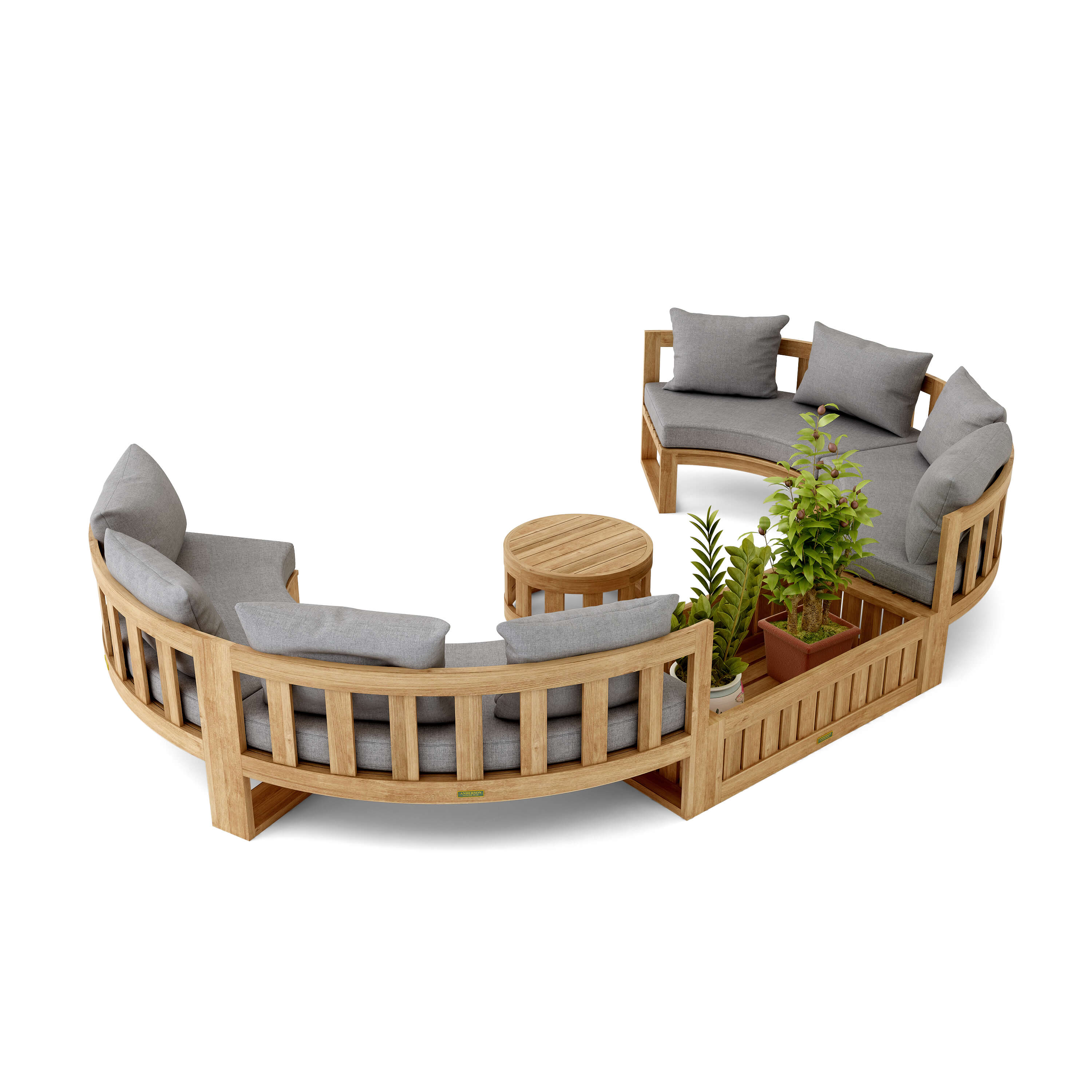Circular Modular Deep Seating Set (SET-809) – A-Grade Teak Solid Wood by Anderson Teak