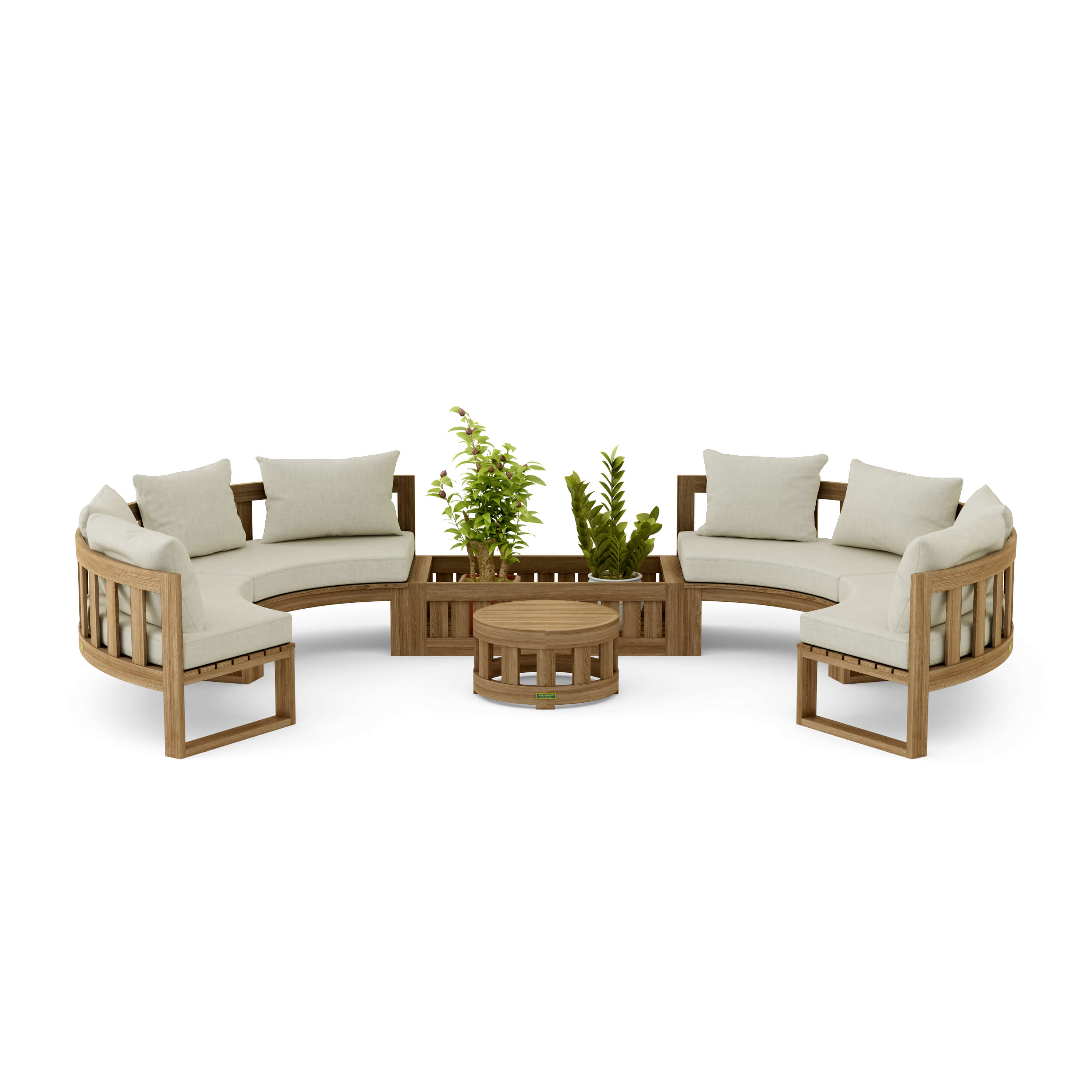 Circular Modular Deep Seating Set (SET-809) – A-Grade Teak Solid Wood by Anderson Teak