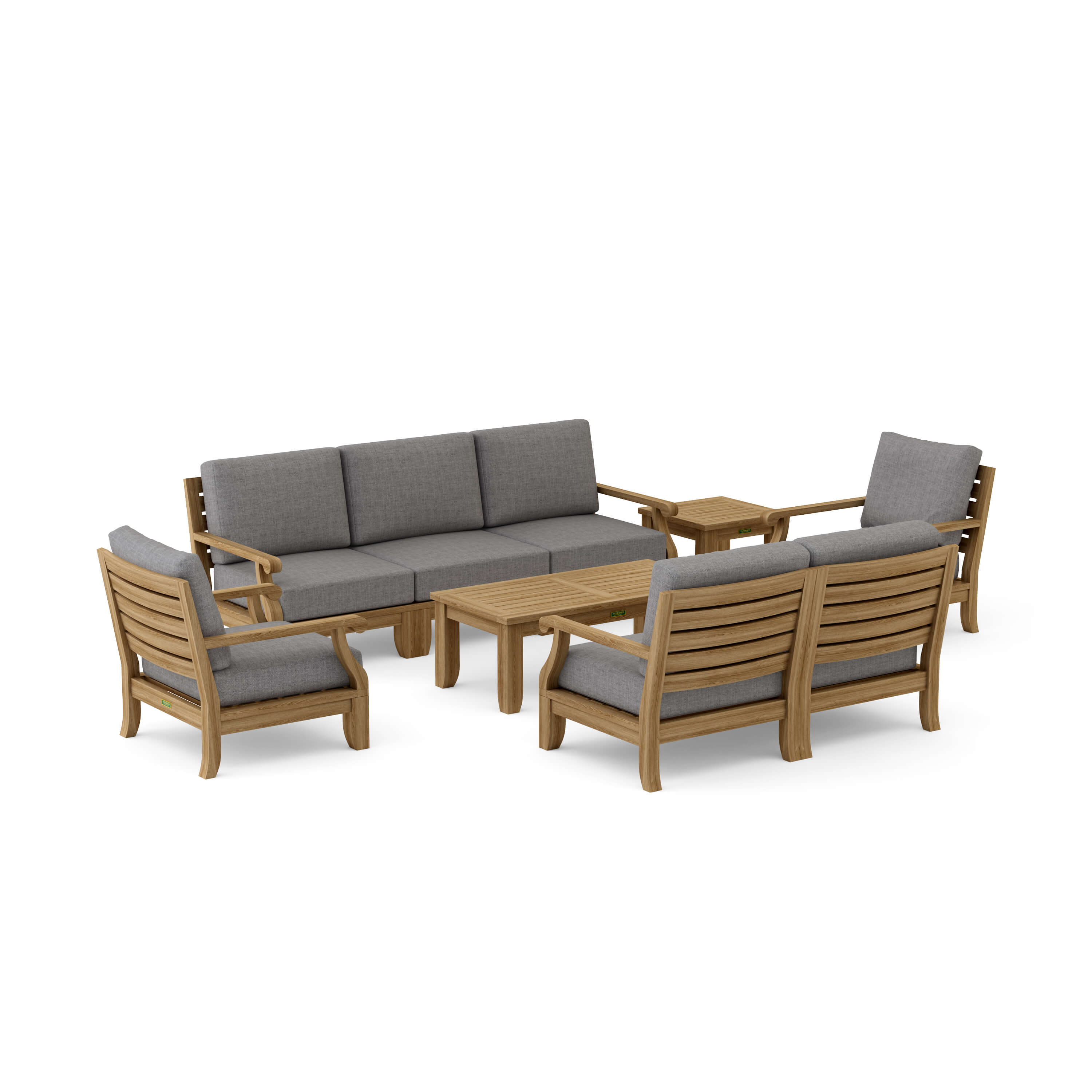 Riviera Modular Deep Seating Set (SET-98A) - A-Grade Teak Solid Wood by Anderson Teak