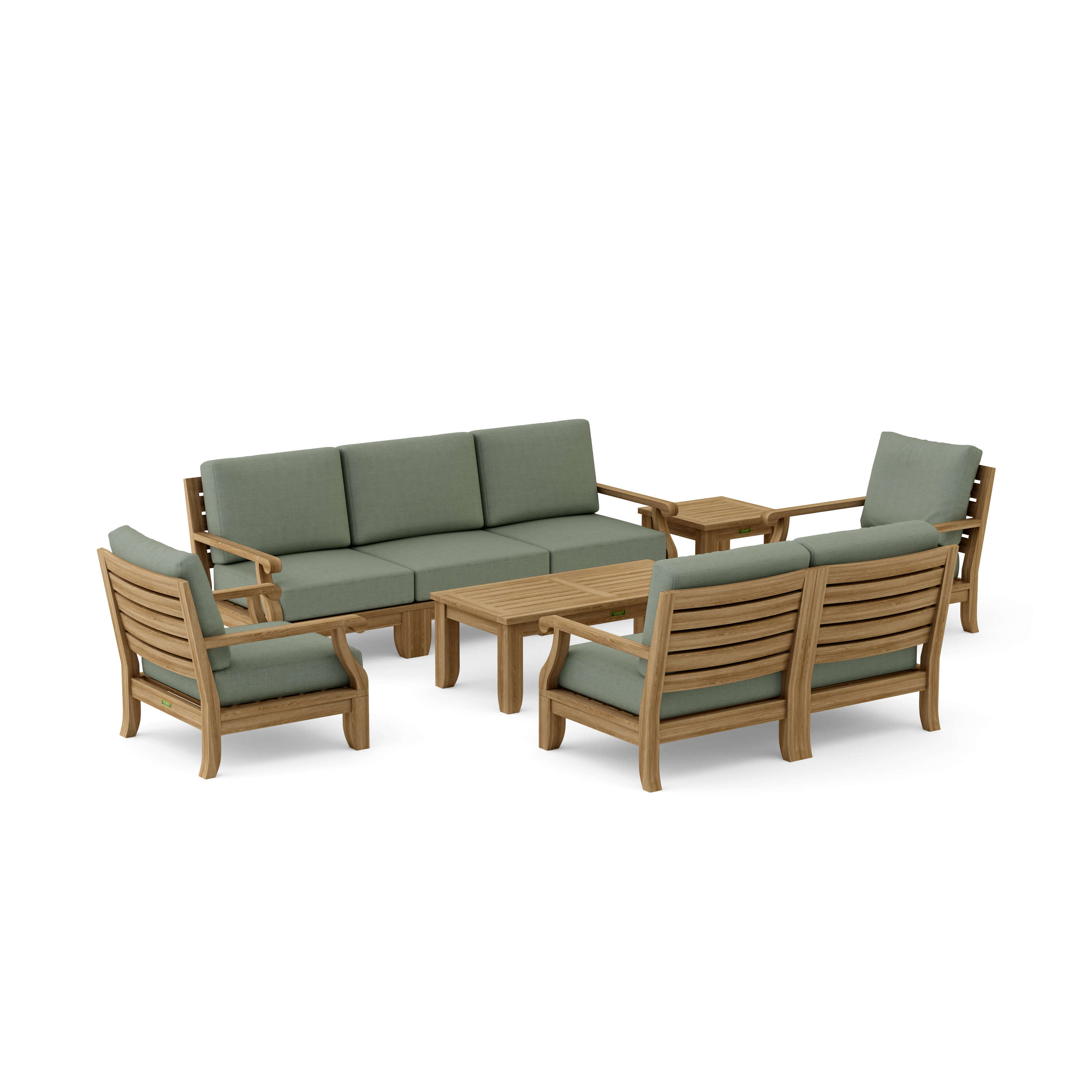 Riviera Modular Deep Seating Set (SET-98A) - A-Grade Teak Solid Wood by Anderson Teak