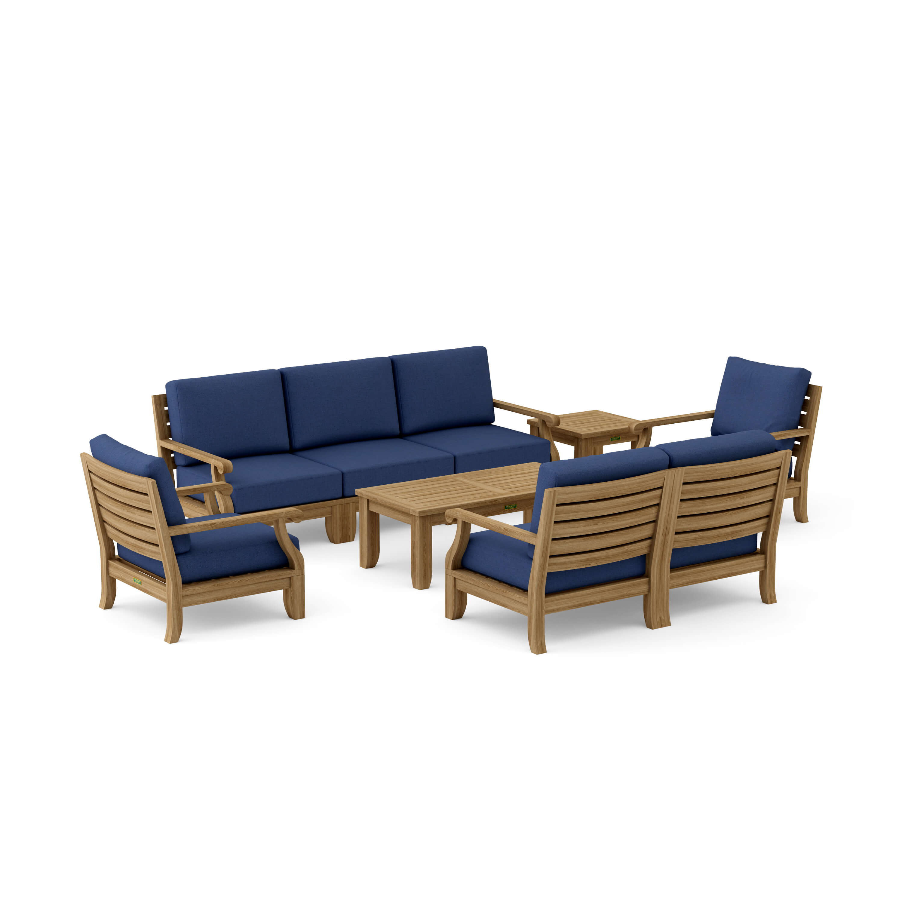 Riviera Modular Deep Seating Set (SET-98A) - A-Grade Teak Solid Wood by Anderson Teak