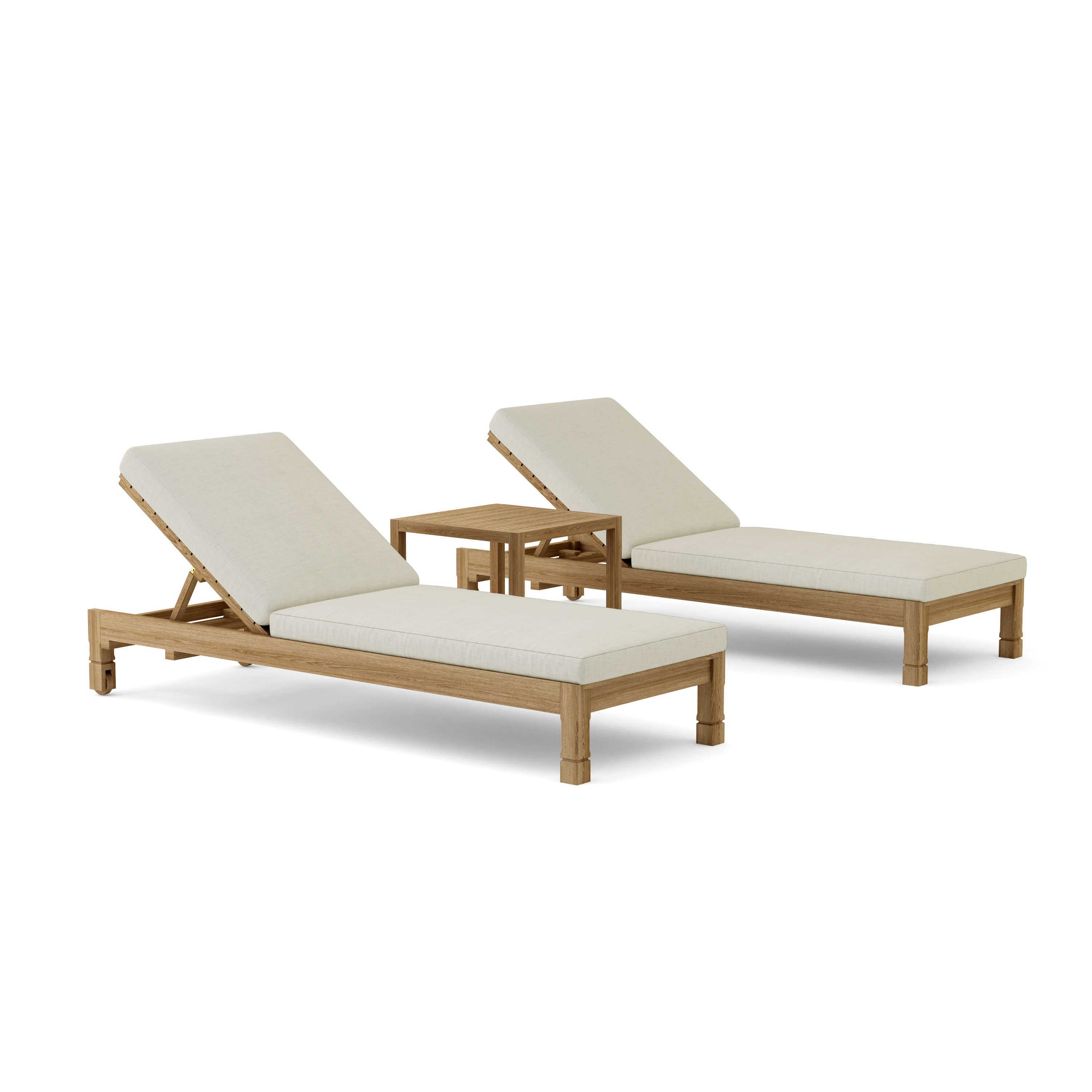 SouthBay Sun Lounger Set (SET-276) - A-Grade Teak Solid Wood by Anderson Teak